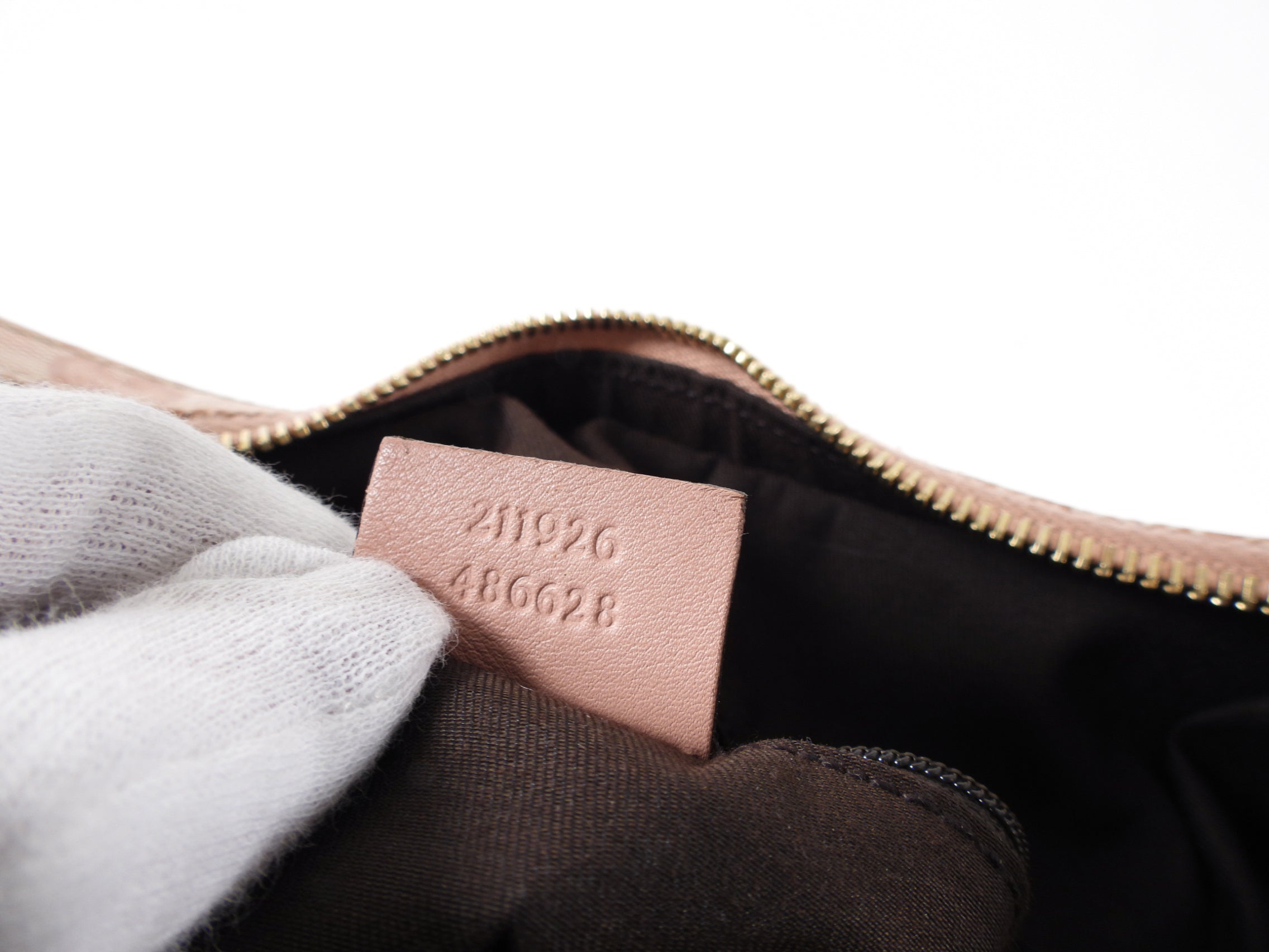 Gucci Monogram Canvas Pink Crystal Coated Small Hobo Bag