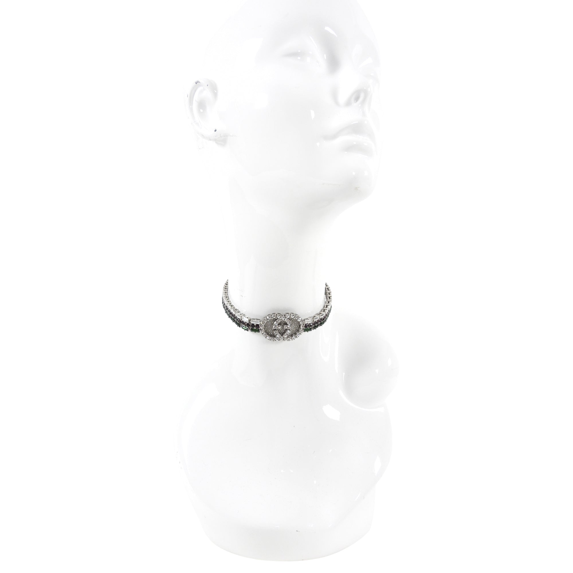 Gucci Crystal Web Green and Red Choker Necklace
