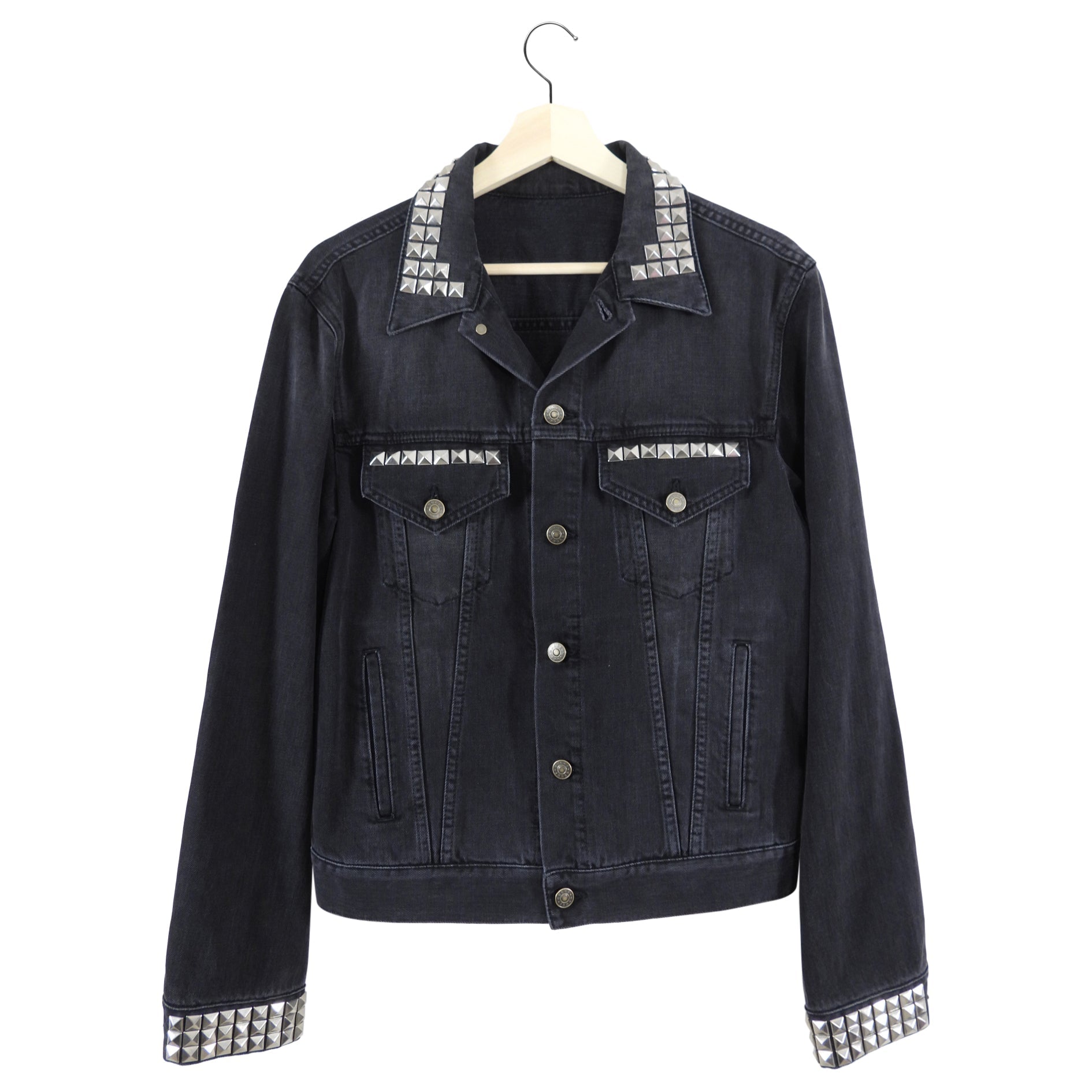 Gucci Blind For Love Black Denim Studded Embroidered Jacket - M