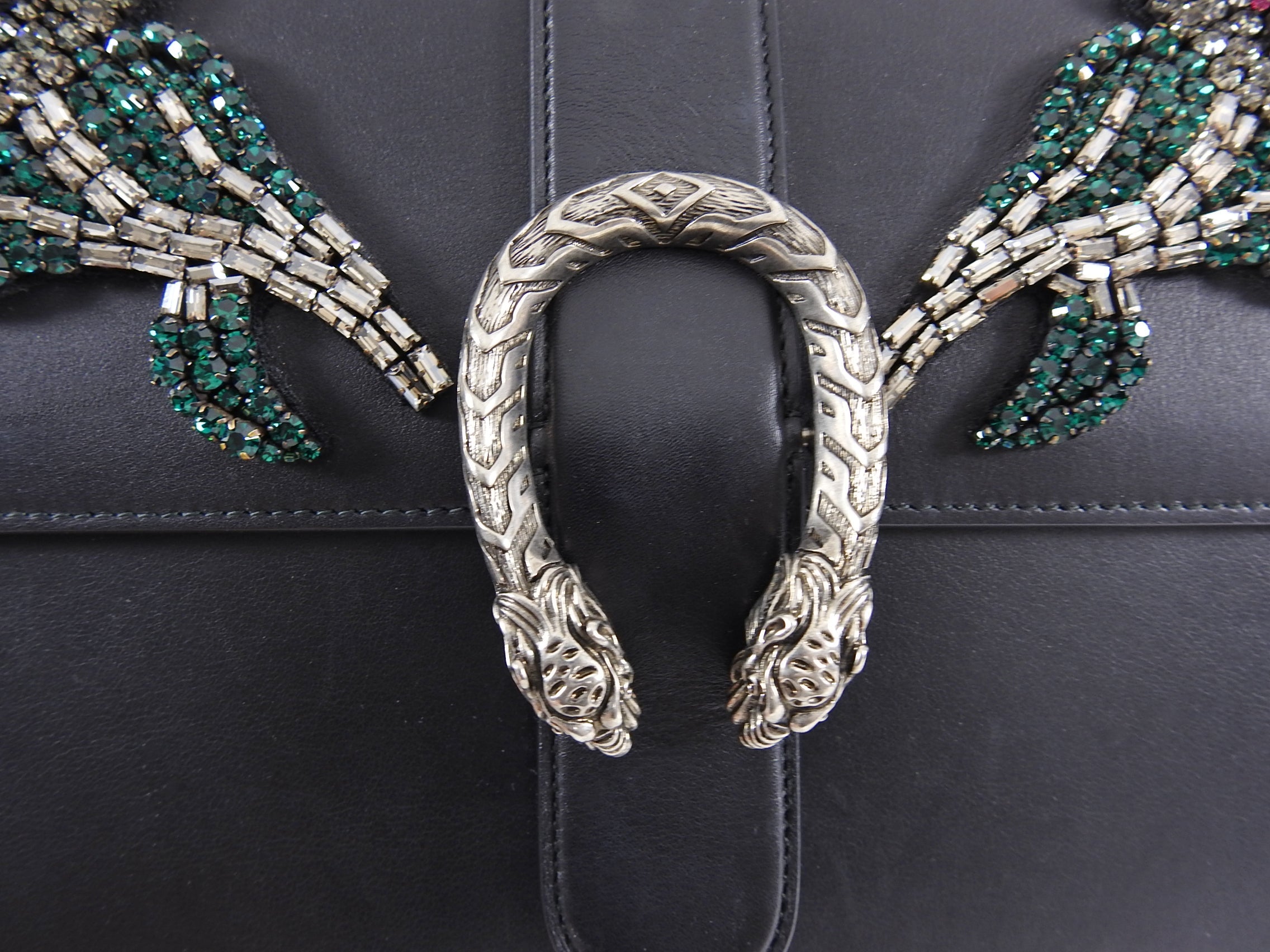 Gucci Large Crystal Flower Embellished Dionysus Bamboo Bag