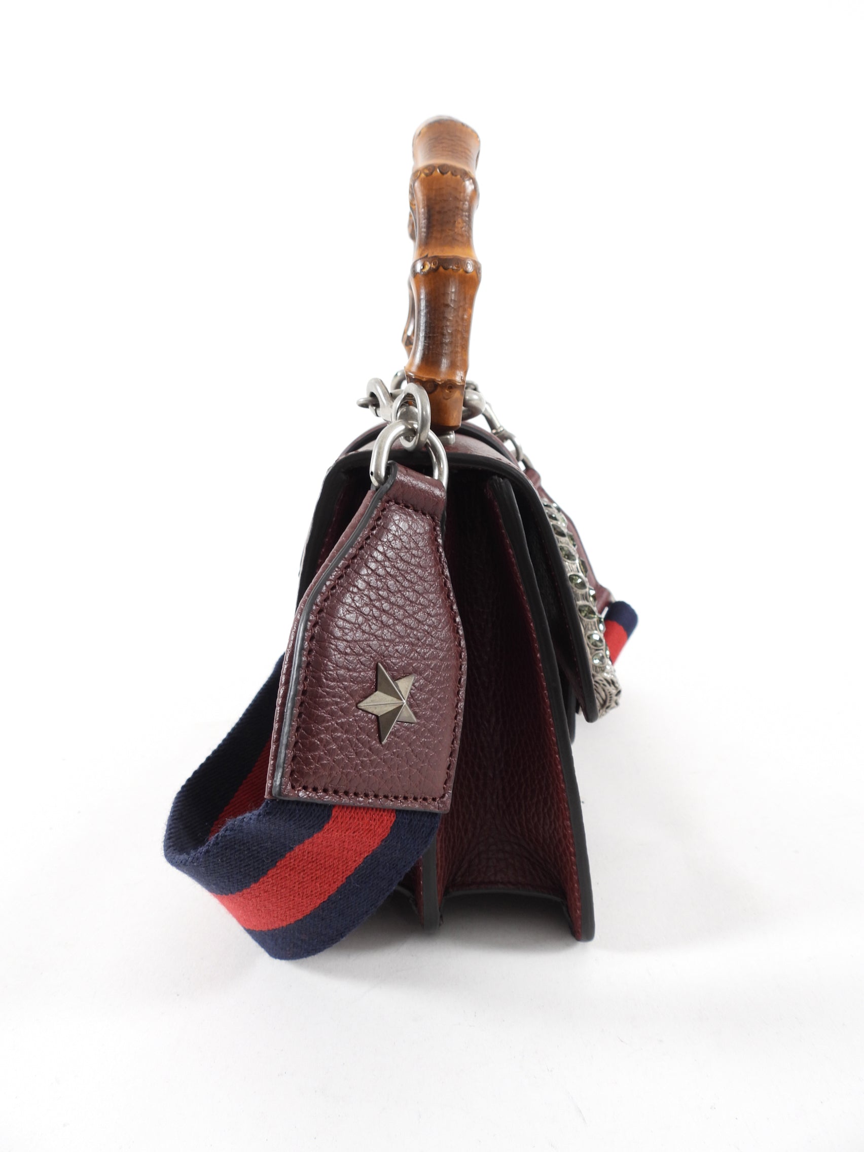 Gucci Burgundy Dionysus Bamboo Mini Web Strap Bag