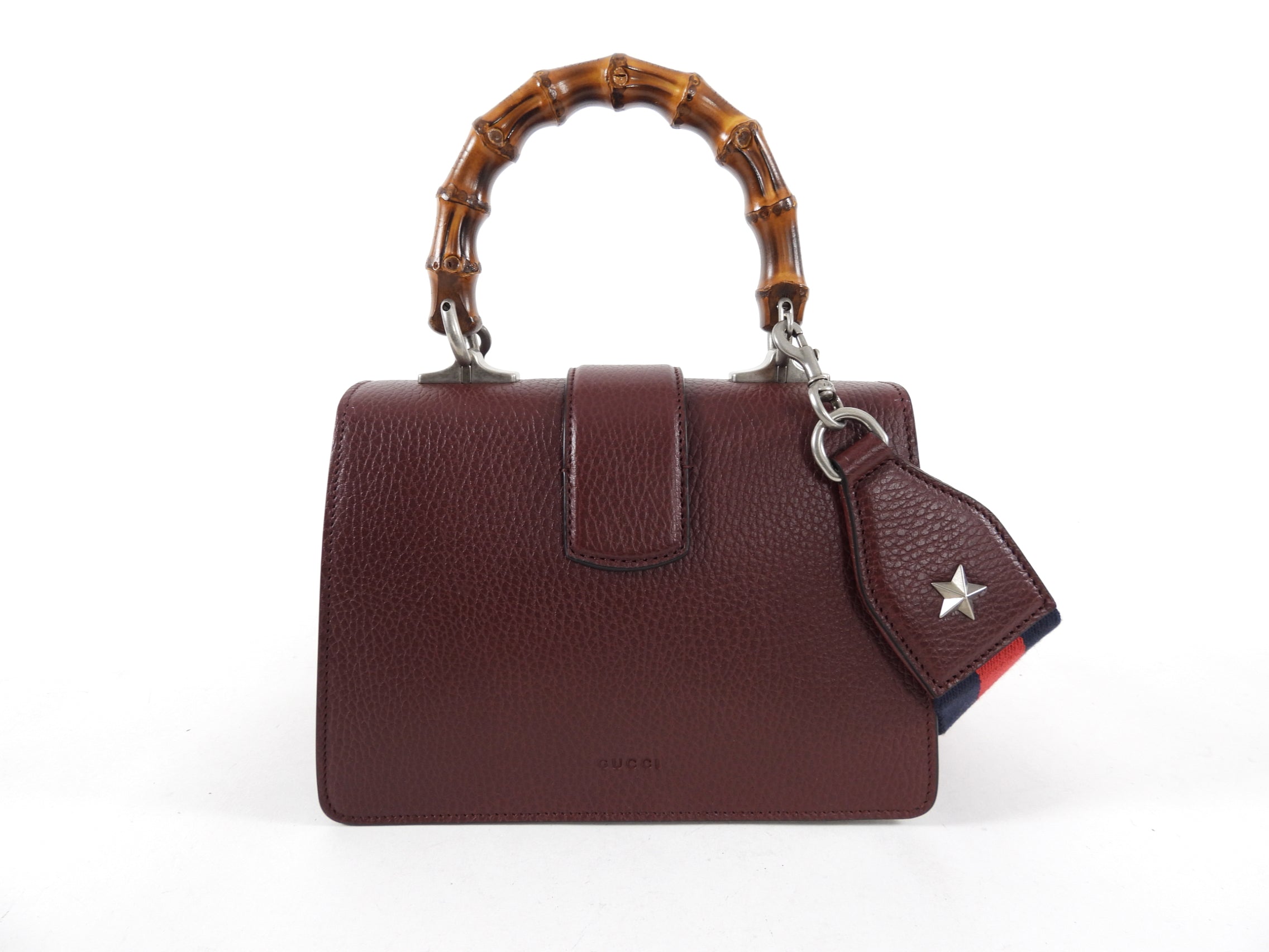 Gucci Burgundy Dionysus Bamboo Mini Web Strap Bag