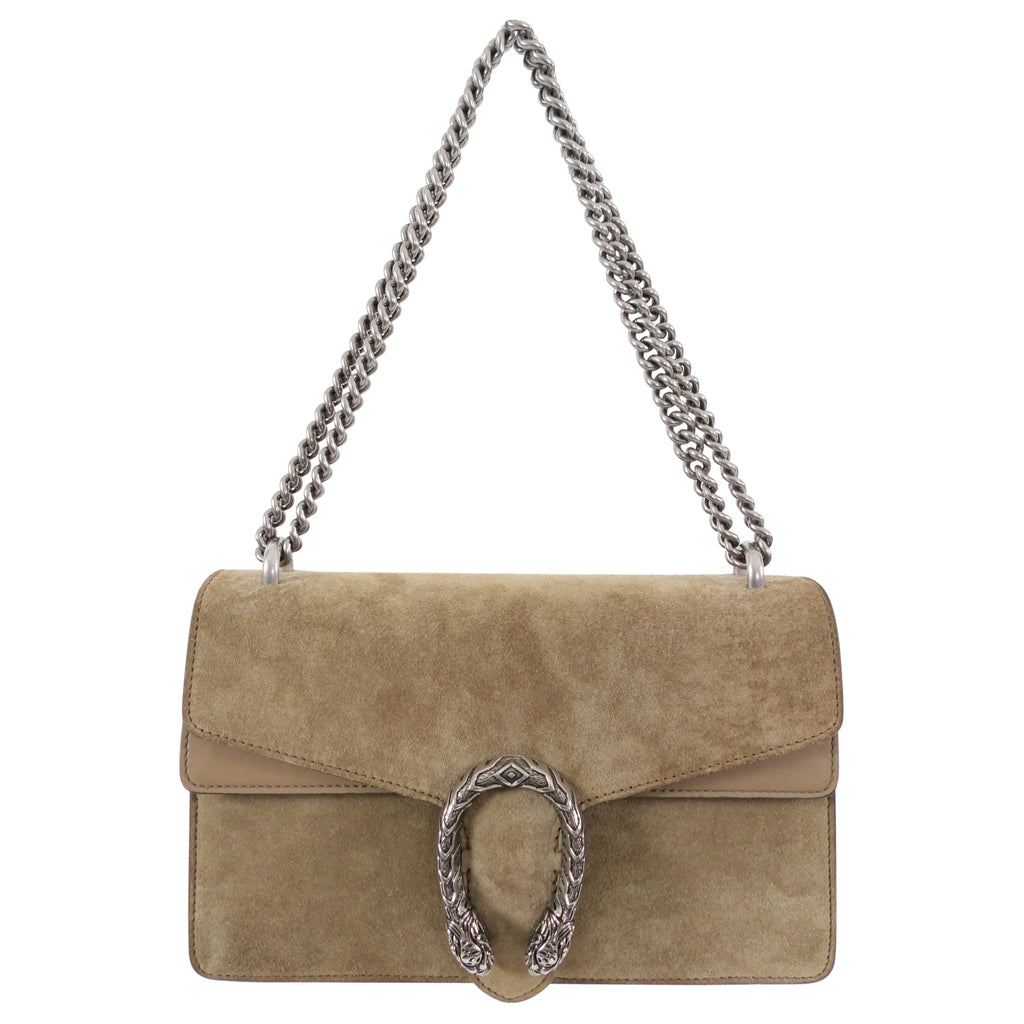 Gucci Beige Suede Small Dionysus Chain Shoulder Bag