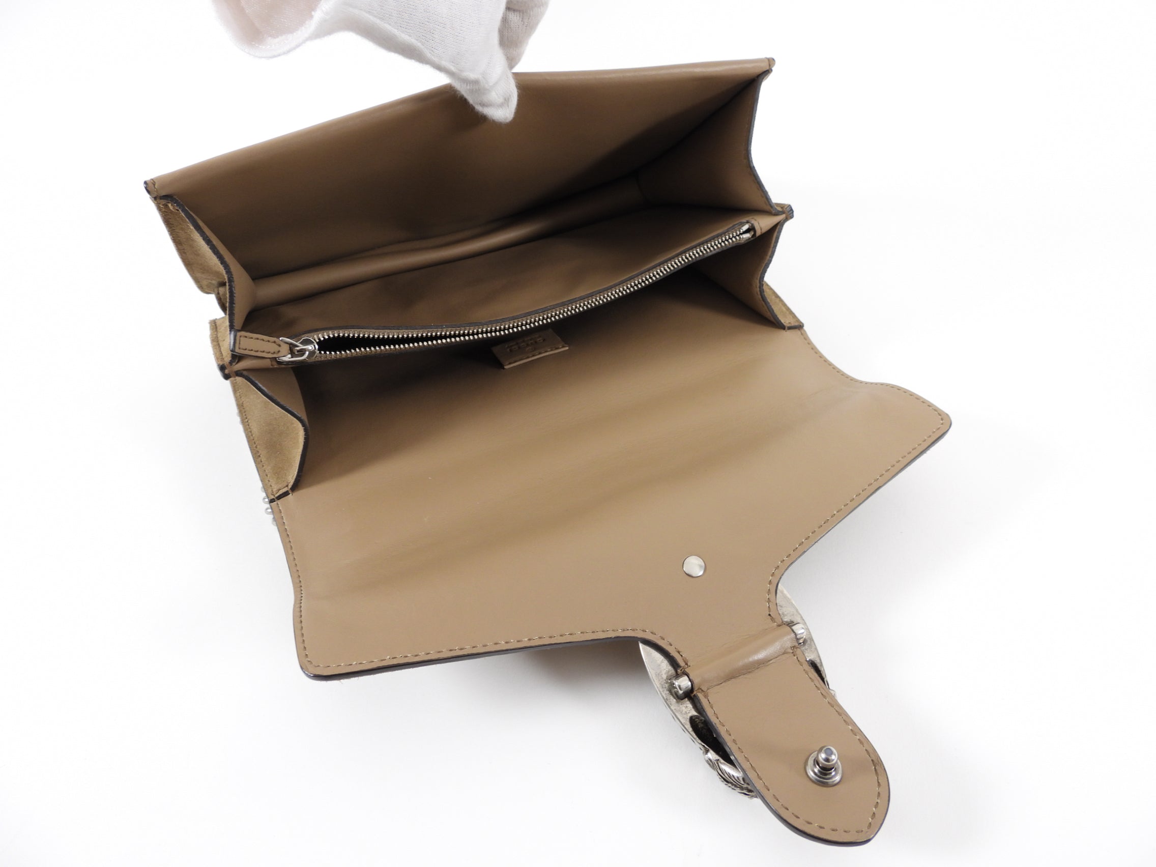 Gucci Beige Suede Small Dionysus Chain Shoulder Bag