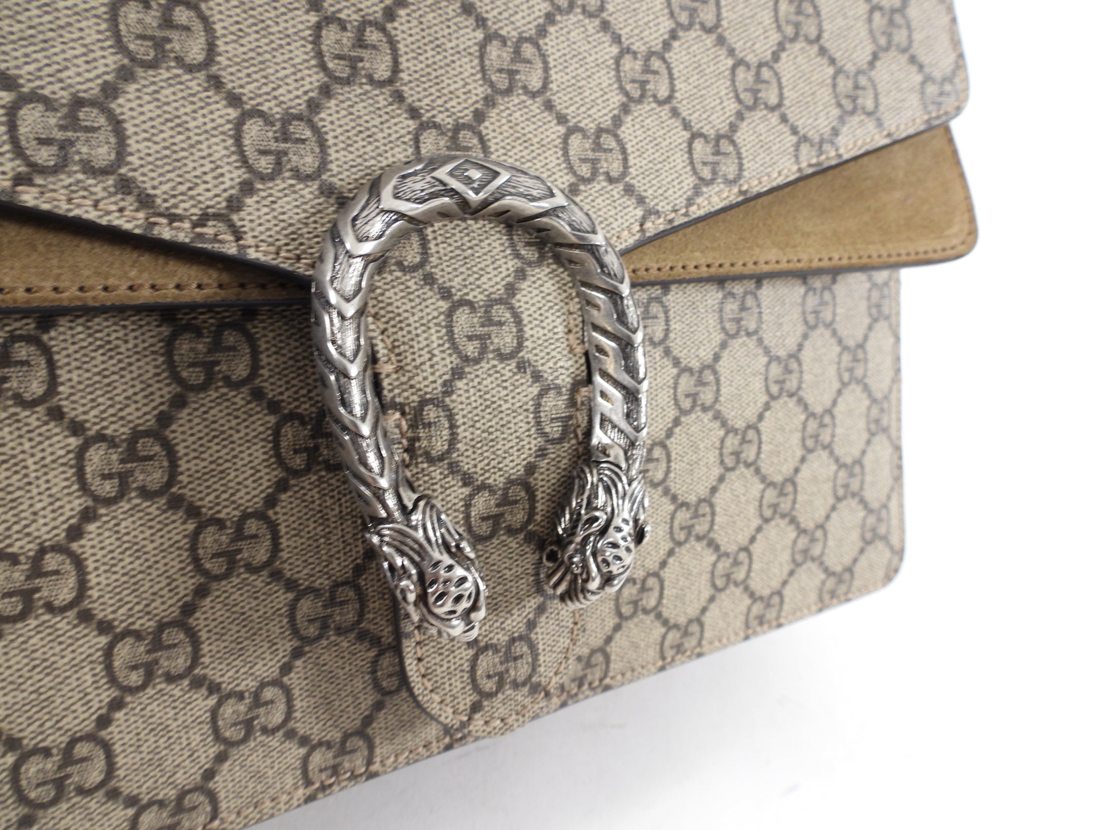 Gucci Monogram Supreme Medium Dionysus Chain Flap Bag