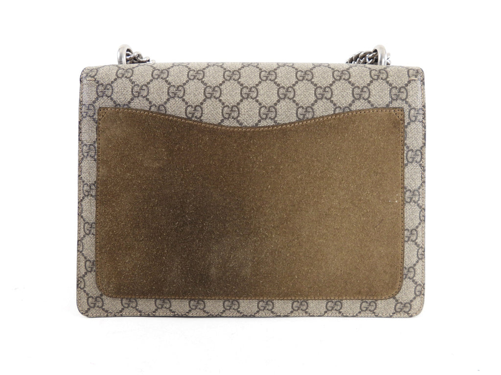 Gucci Monogram Supreme Medium Dionysus Chain Flap Bag