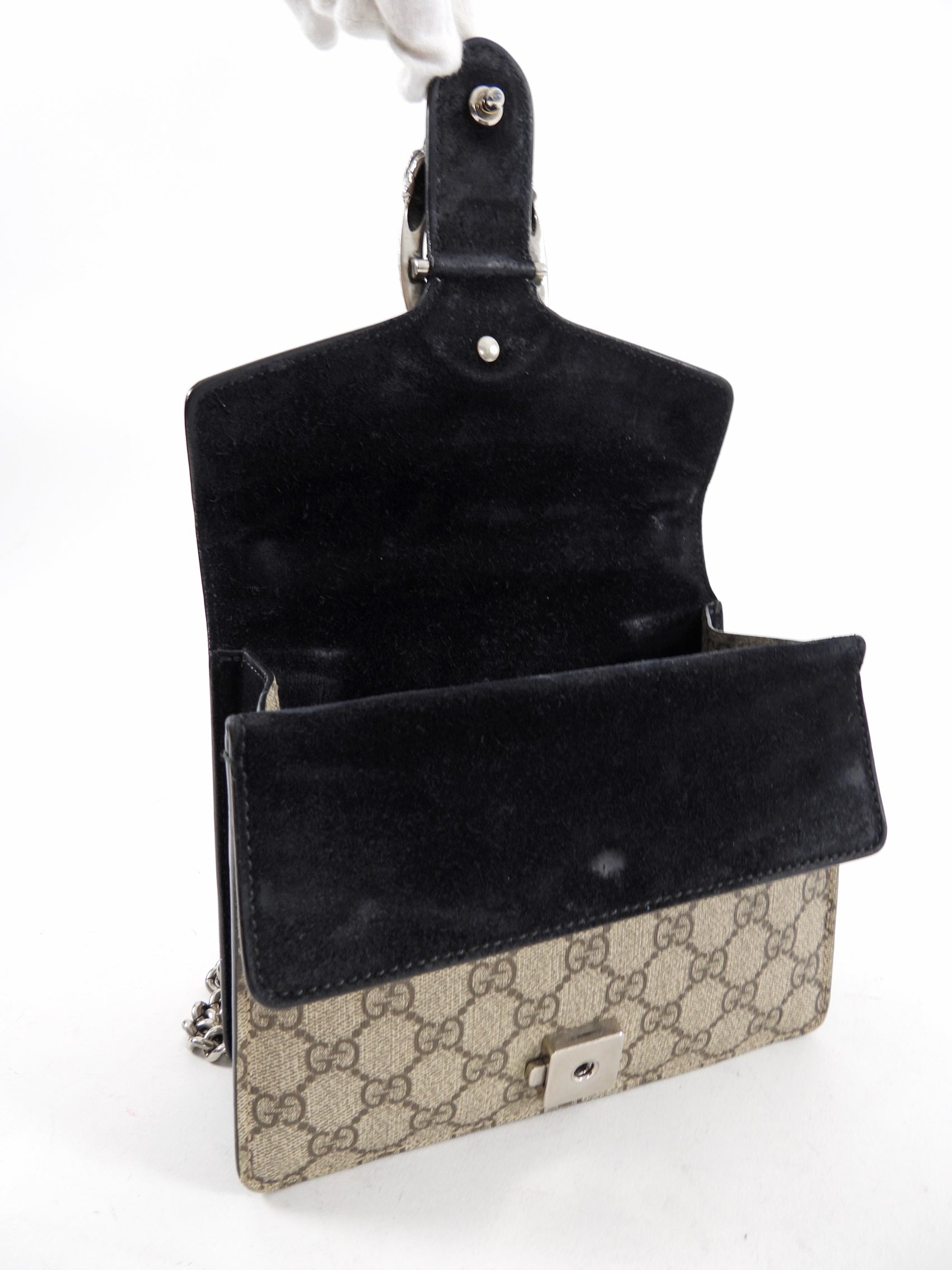 Gucci Monogram Supreme Mini Dionysus Chain Flap Bag