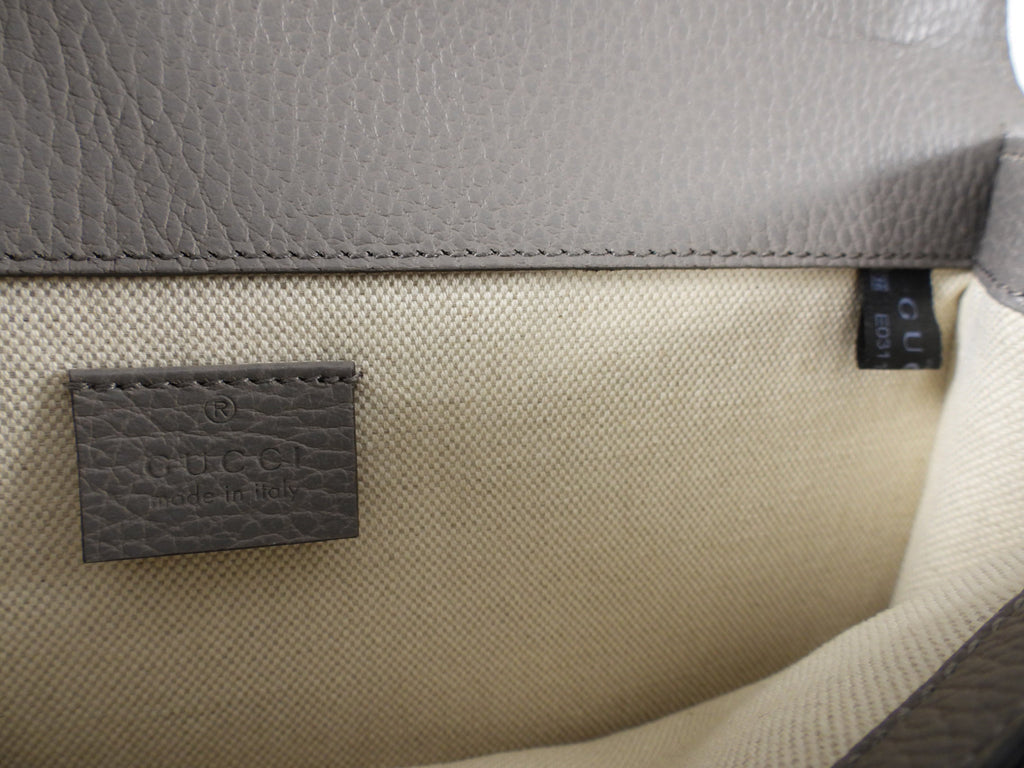 Gucci Grey Leather Small Dionysus Jewelled Clasp Bag