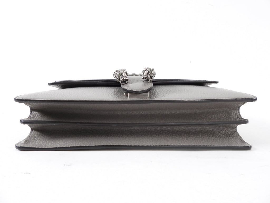 Gucci Grey Leather Small Dionysus Jewelled Clasp Bag