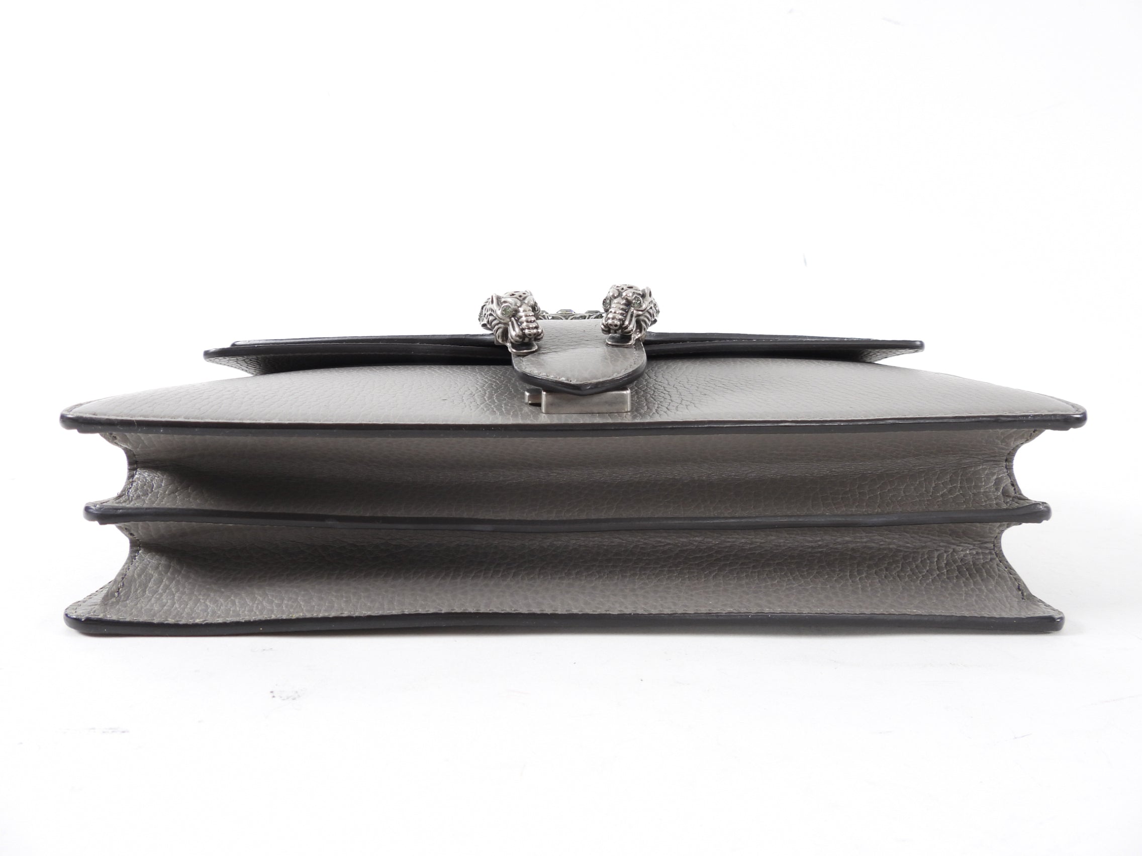 Gucci Grey Leather Small Dionysus Jewelled Clasp Bag