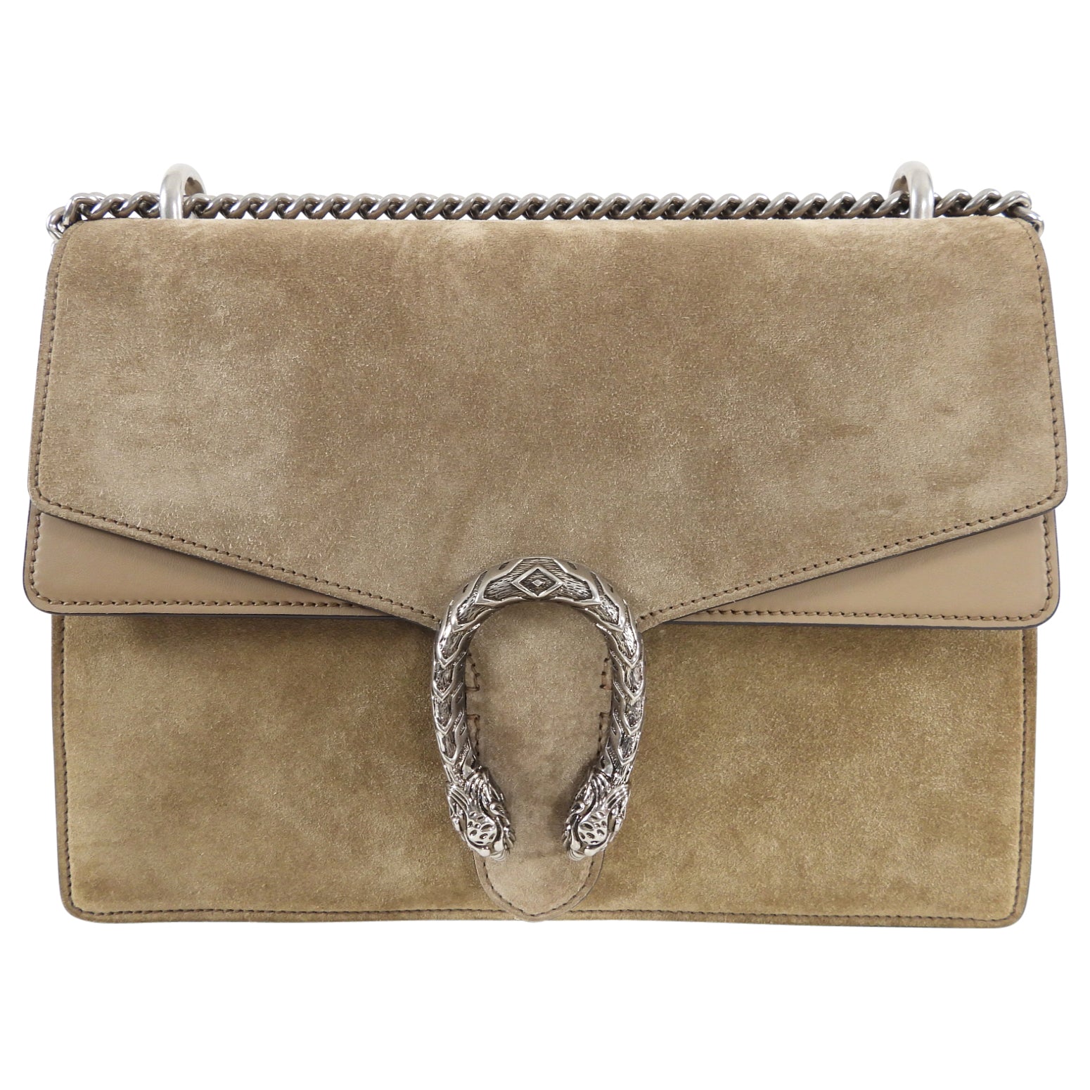 Gucci Dionysus Medium Taupe Suede Bag