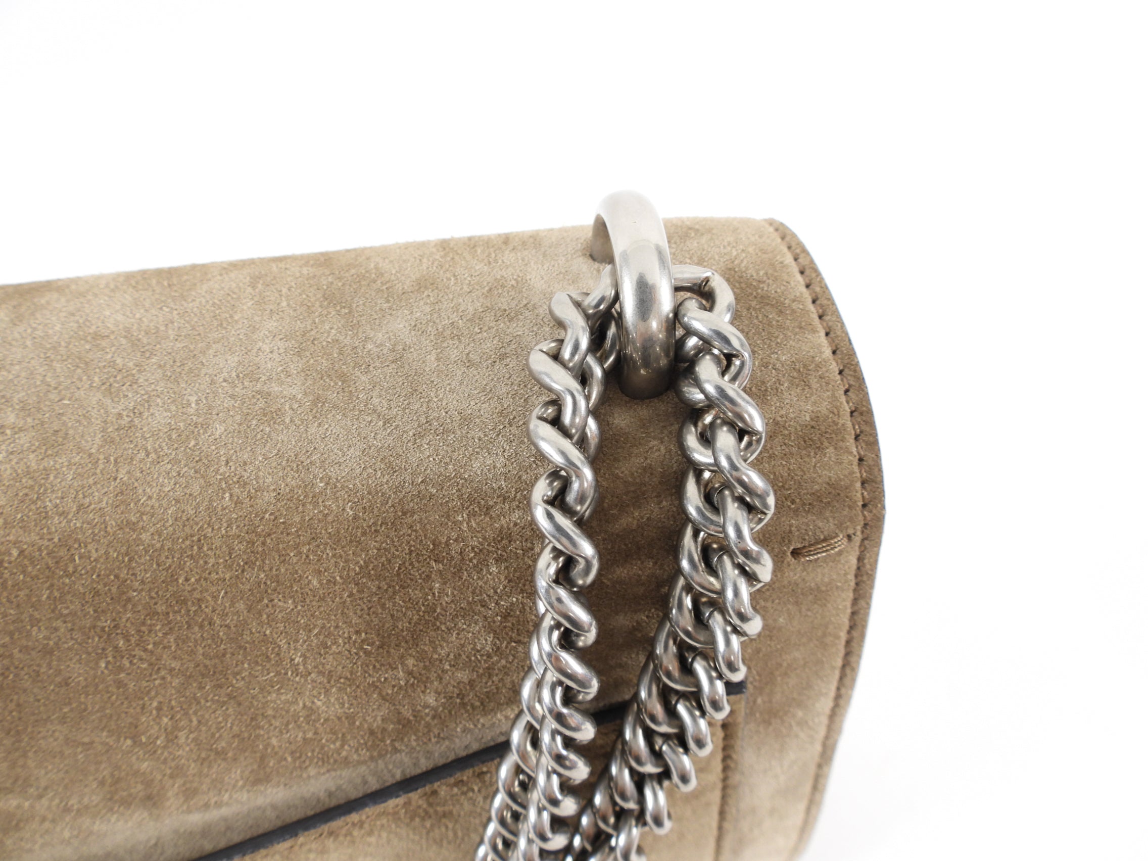 Gucci Dionysus Medium Taupe Suede Bag
