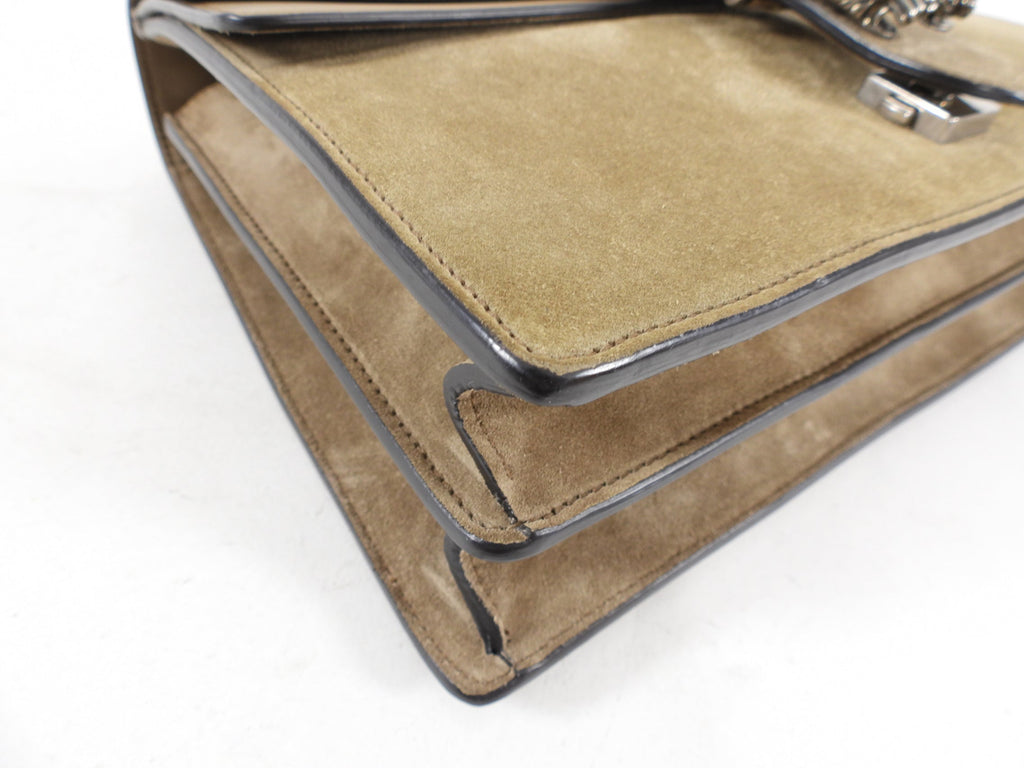 Gucci Dionysus Medium Taupe Suede Bag