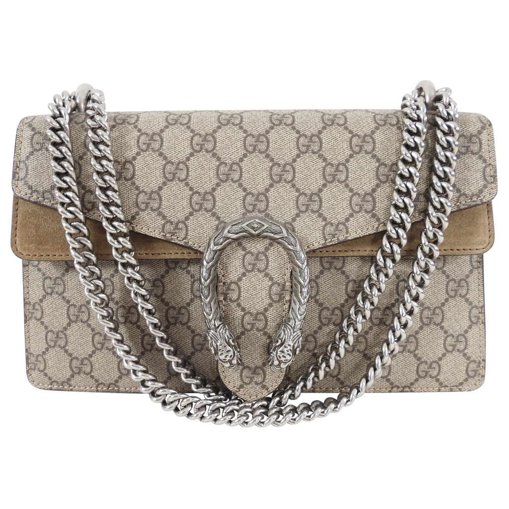 Gucci Small Taupe Dionysus Supreme Taupe Bag