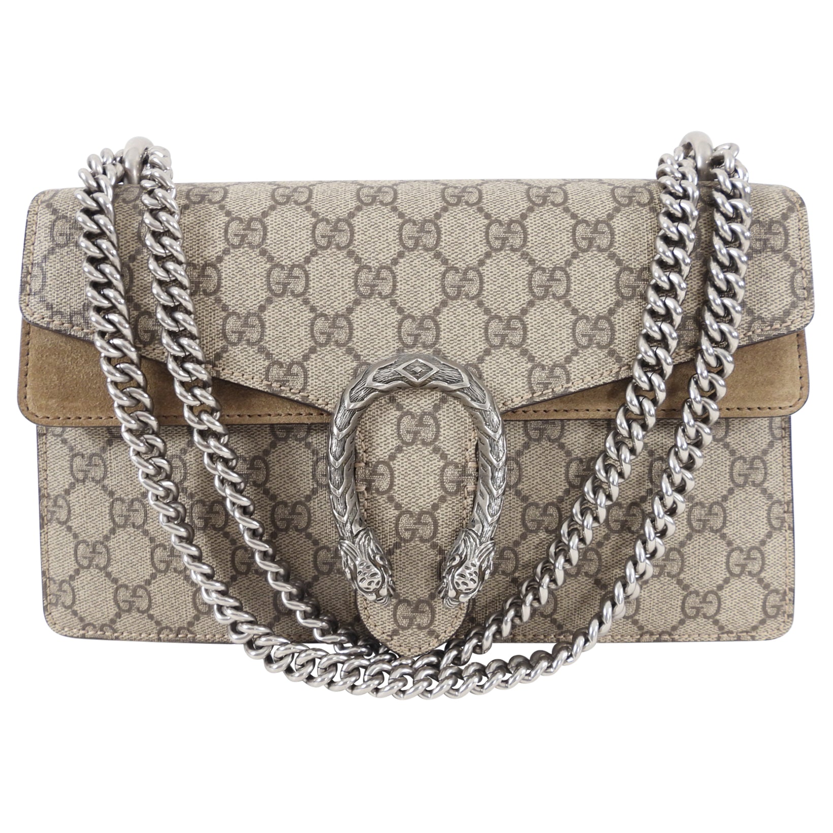 Gucci Small Taupe Dionysus Supreme Taupe Bag
