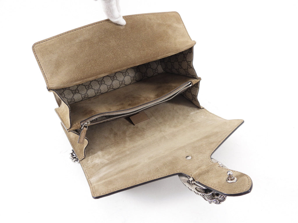 Gucci Small Taupe Dionysus Supreme Taupe Bag