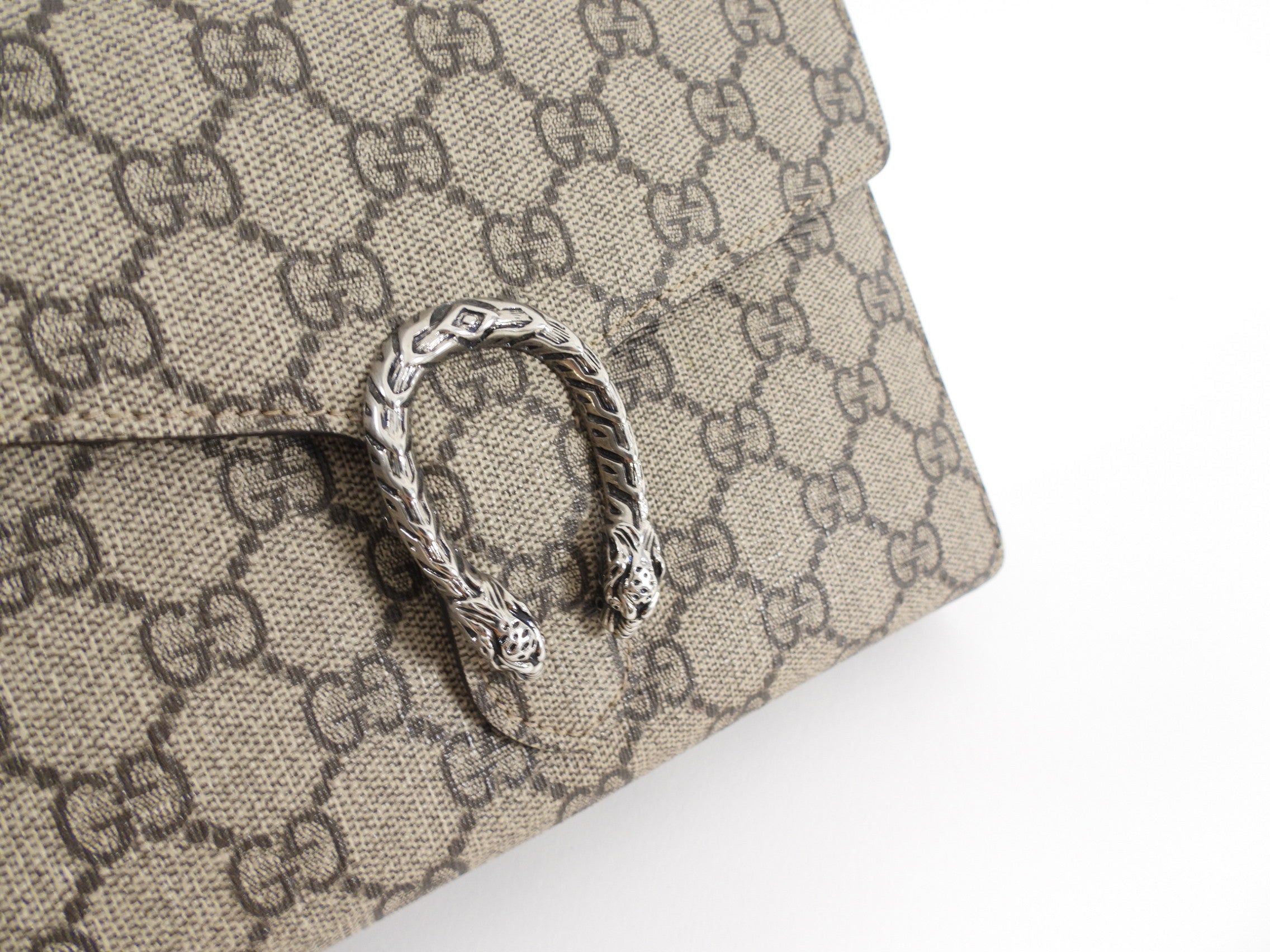 Gucci Monogram Canvas Dionysus Wallet on Chain Crossbody Bag