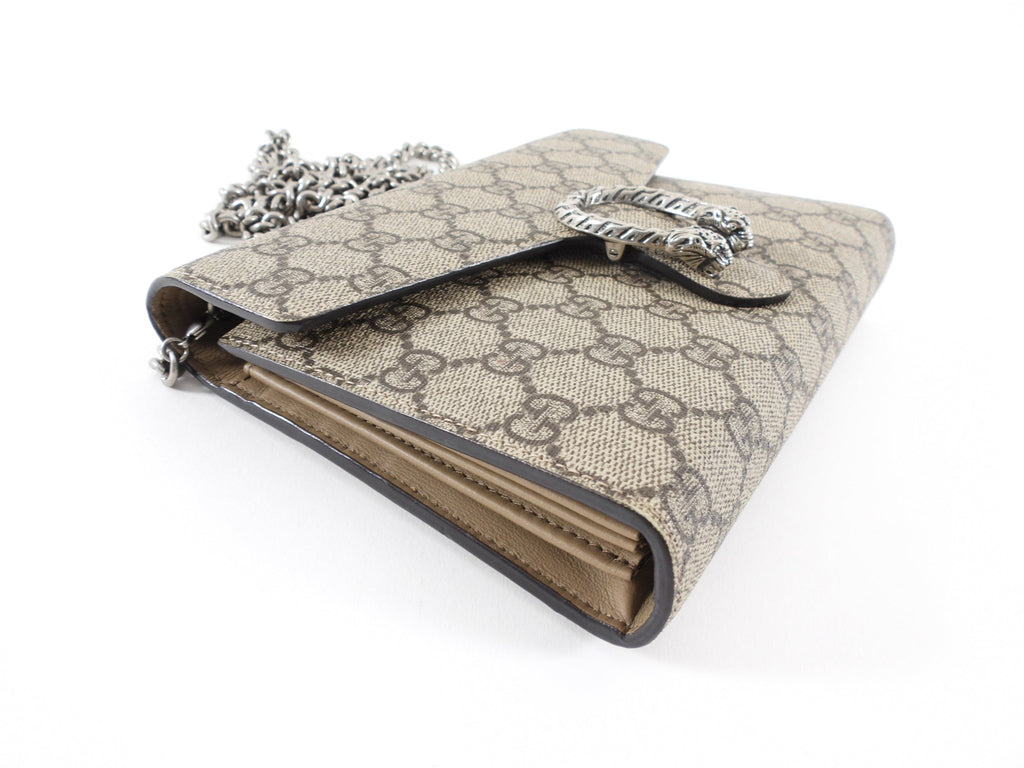 Gucci Monogram Canvas Dionysus Wallet on Chain Crossbody Bag