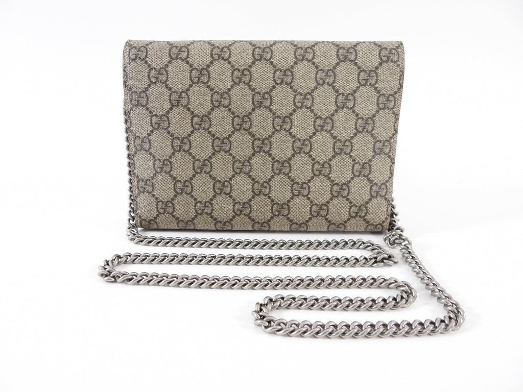 Gucci Monogram Canvas Dionysus Wallet on Chain Crossbody Bag