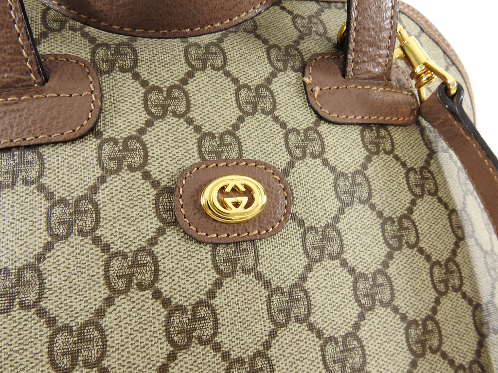 Gucci Vintage GG Supreme Monogram Domed Satchel Bag