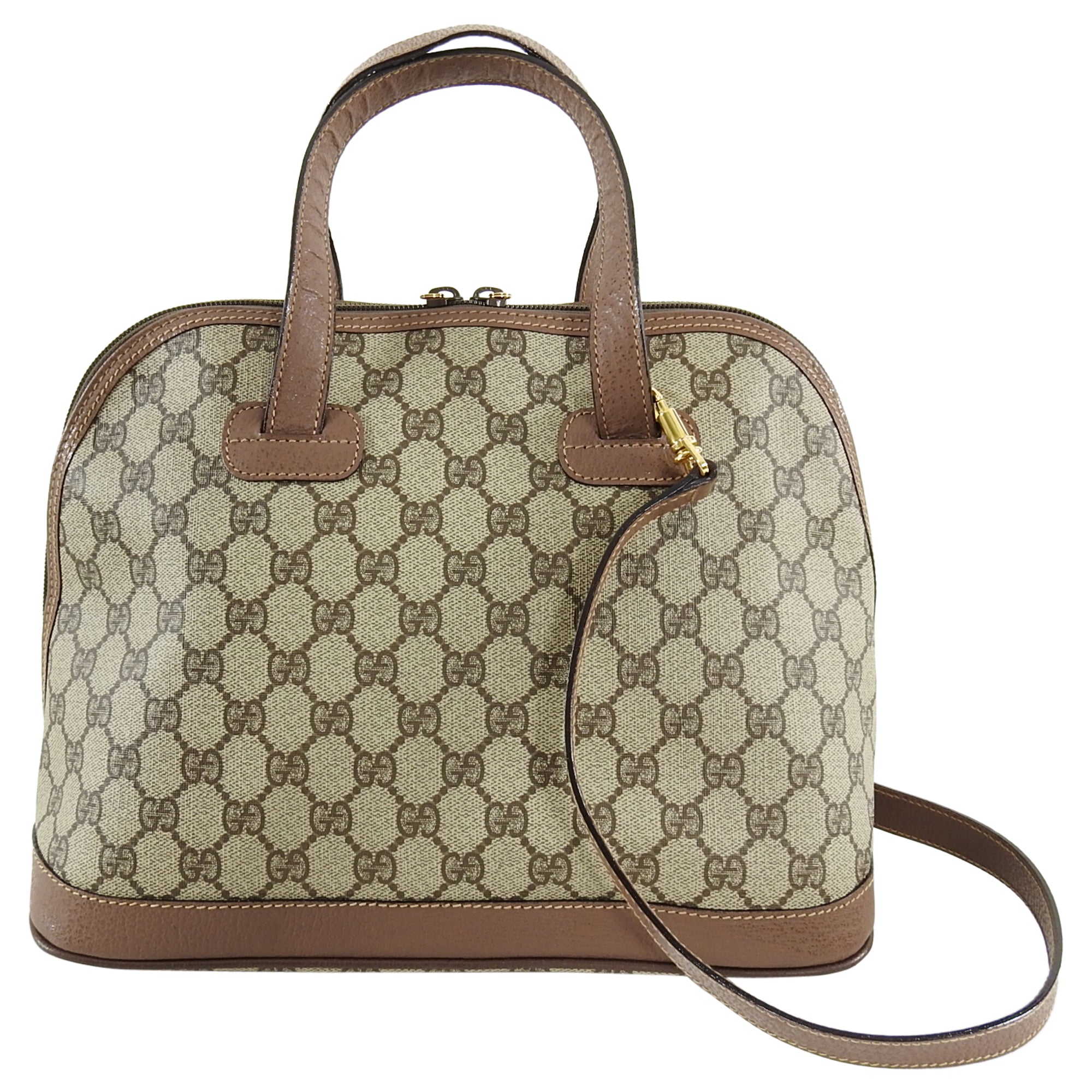Gucci Vintage GG Supreme Monogram Domed Satchel Bag