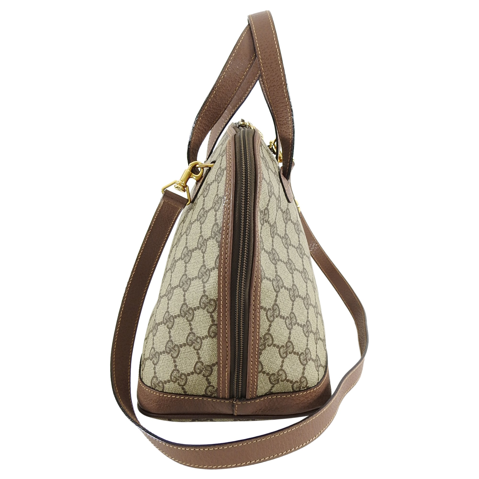 Gucci Vintage GG Supreme Monogram Domed Satchel Bag