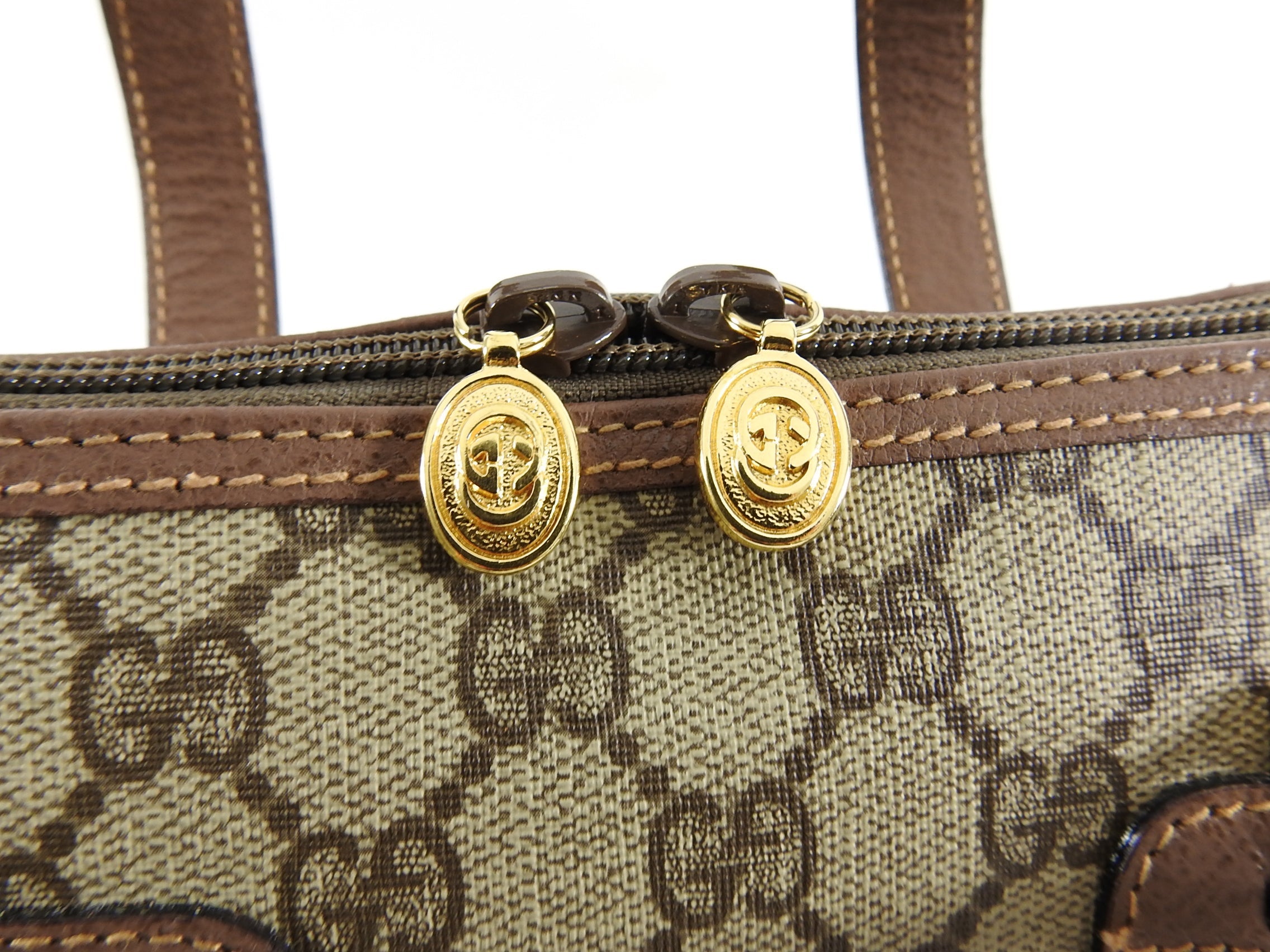 Gucci Vintage GG Supreme Monogram Domed Satchel Bag