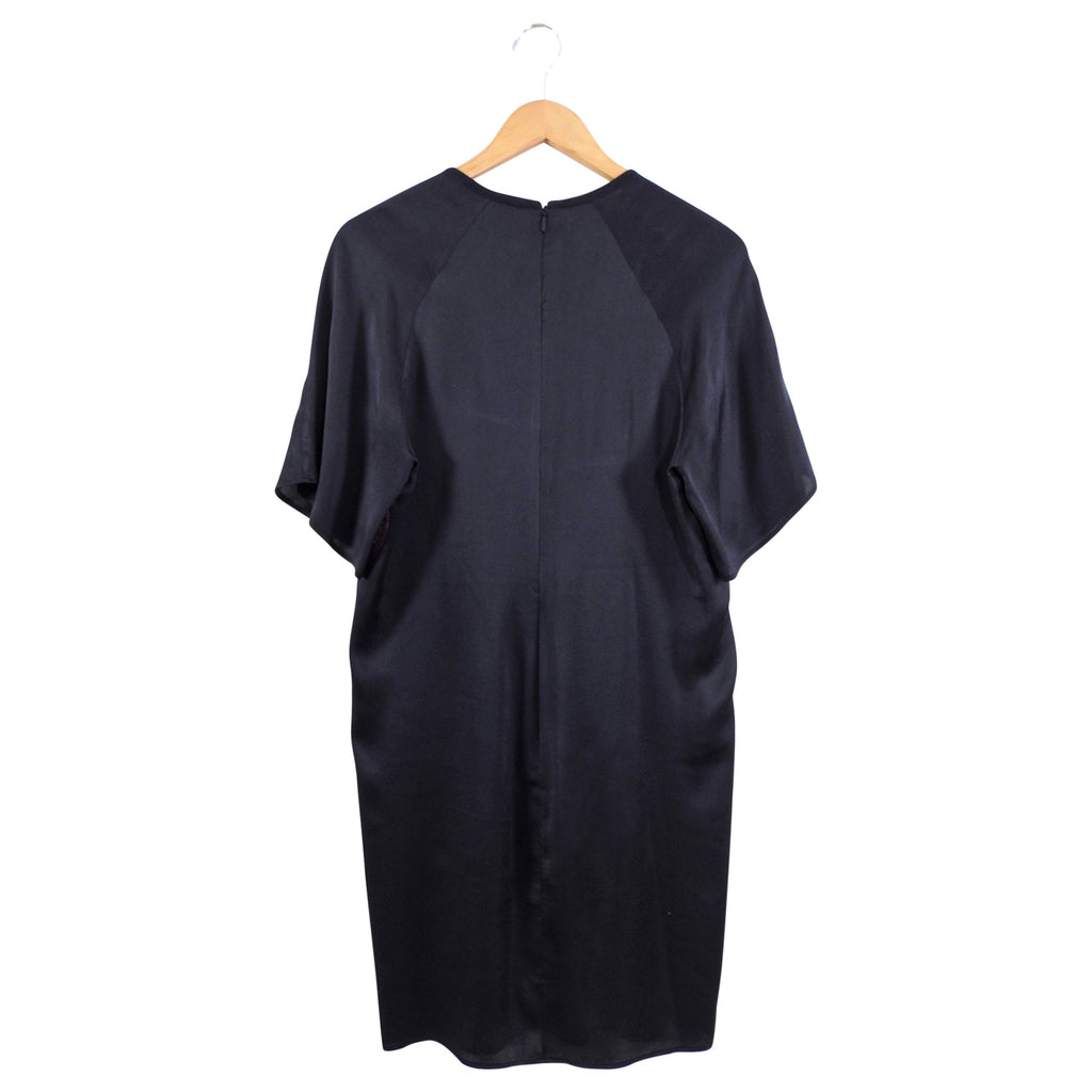 Gucci AW2013 Black Silk and Gold / Purple Brocade Shift Dress - IT42 / USA 6