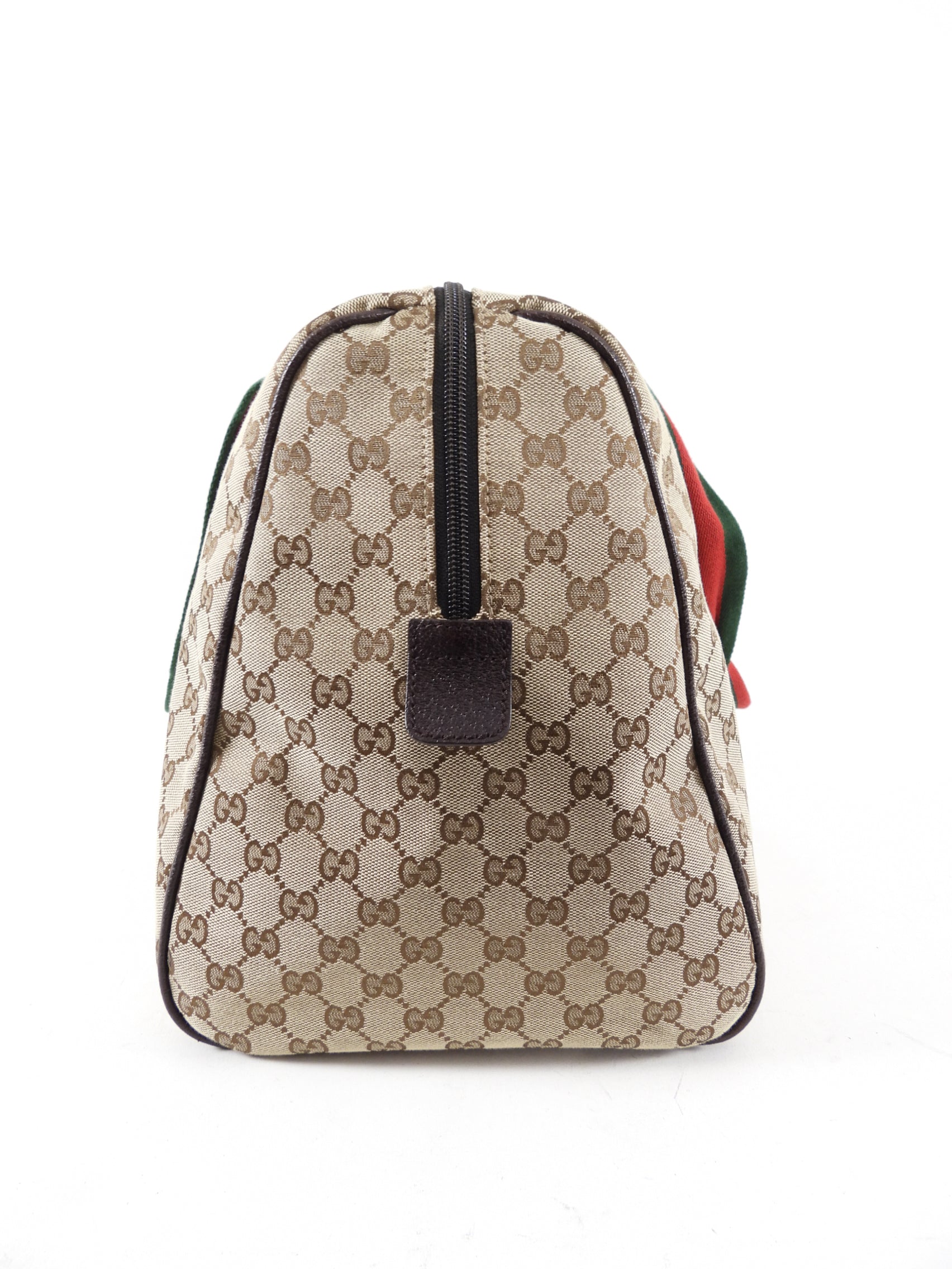 Gucci Monogram Canvas Brown Overnight Duffle Travel Bag