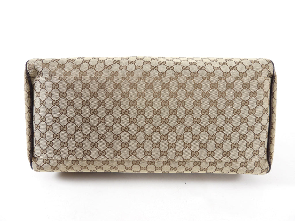 Gucci Monogram Canvas Brown Overnight Duffle Travel Bag