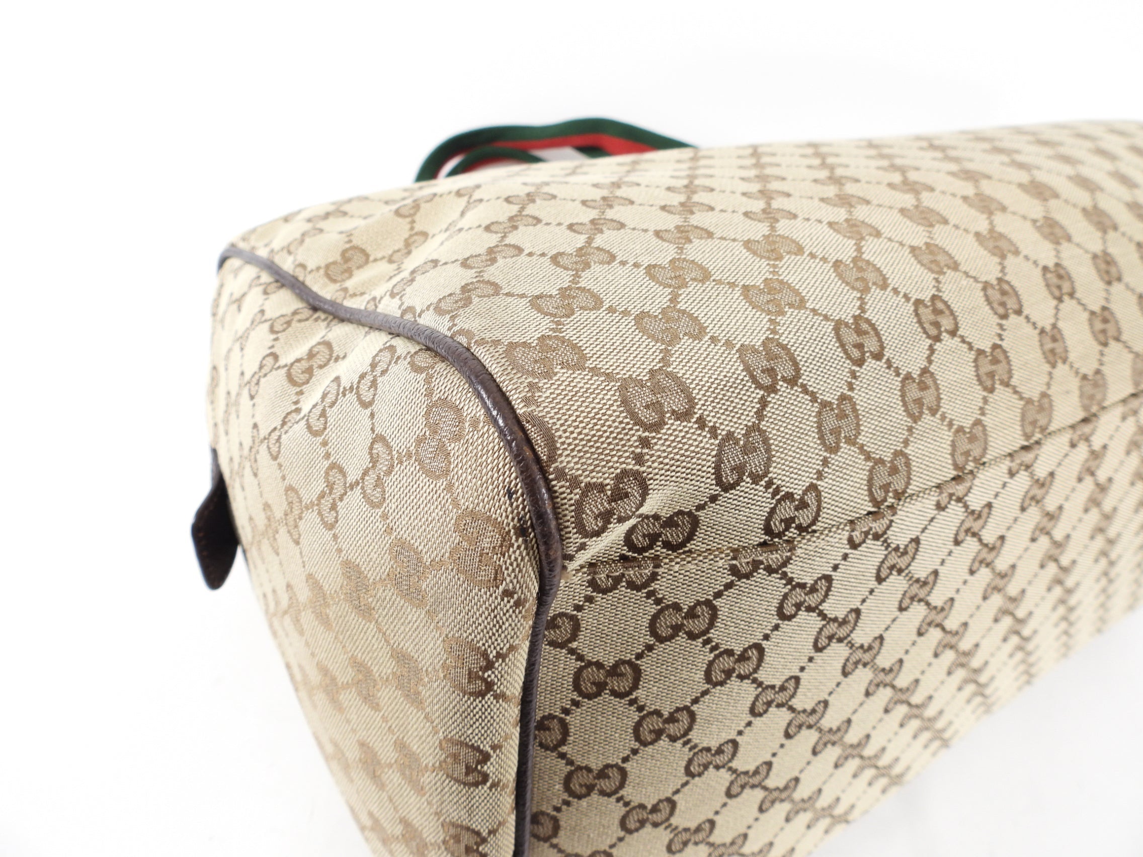 Gucci Monogram Canvas Brown Overnight Duffle Travel Bag