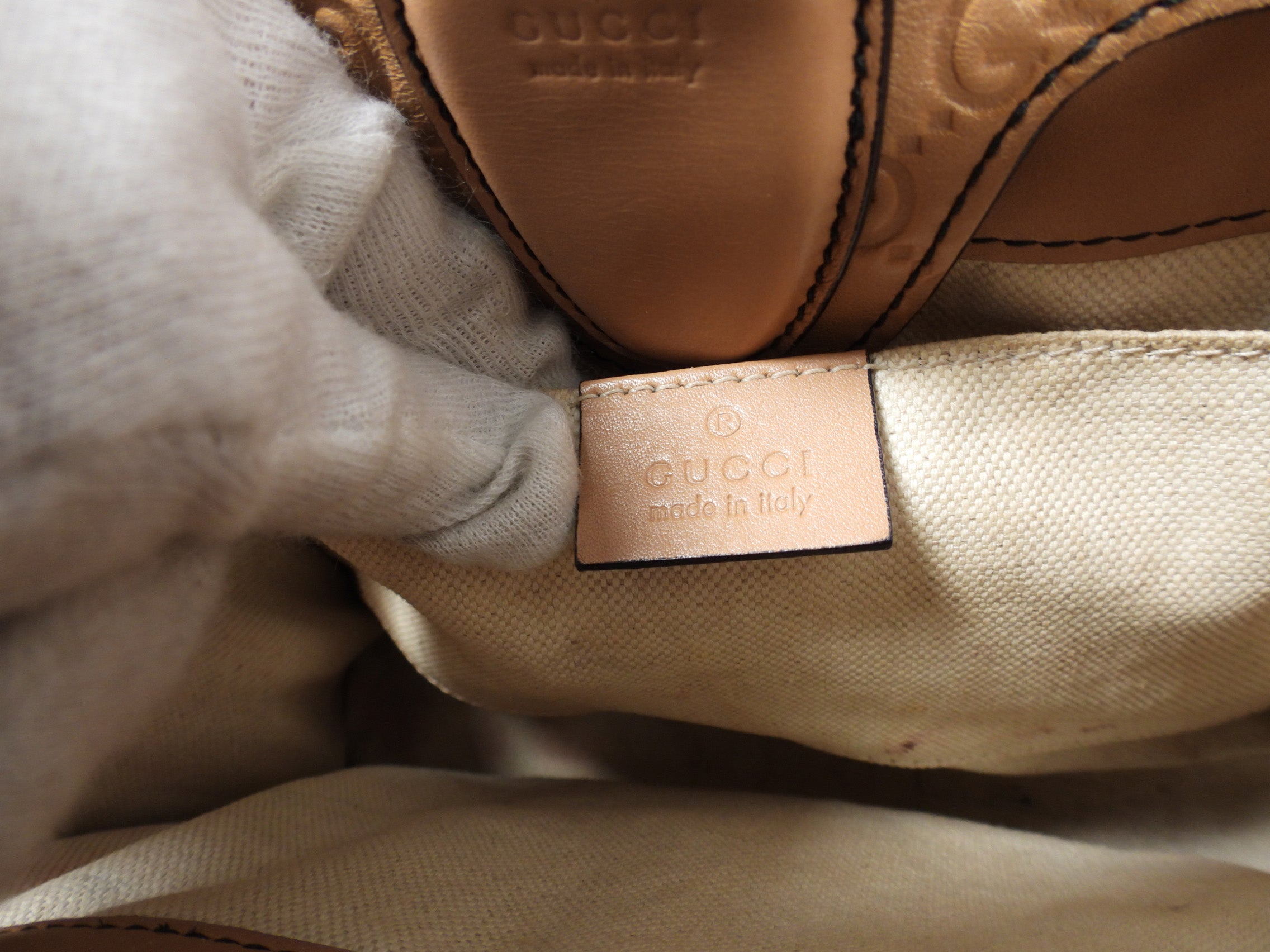 Gucci Tan Guccissima Small Emilie Chain Shoulder Bag