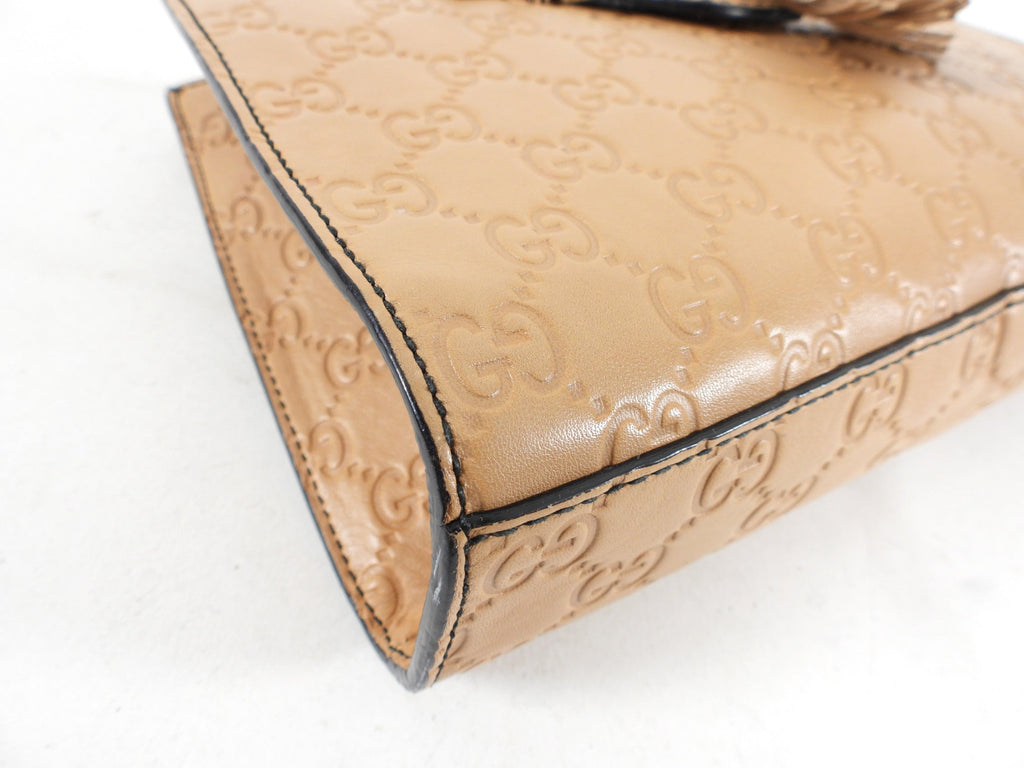 Gucci Tan Guccissima Small Emilie Chain Shoulder Bag