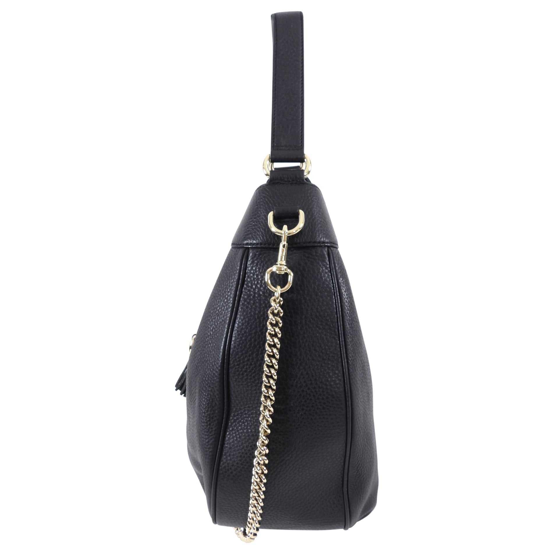 Gucci Black Grained Leather Emilie Hobo Bag