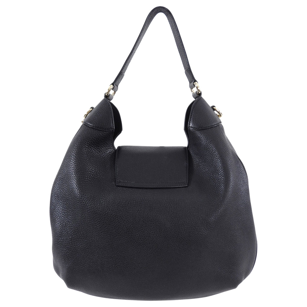 Gucci Black Grained Leather Emilie Hobo Bag