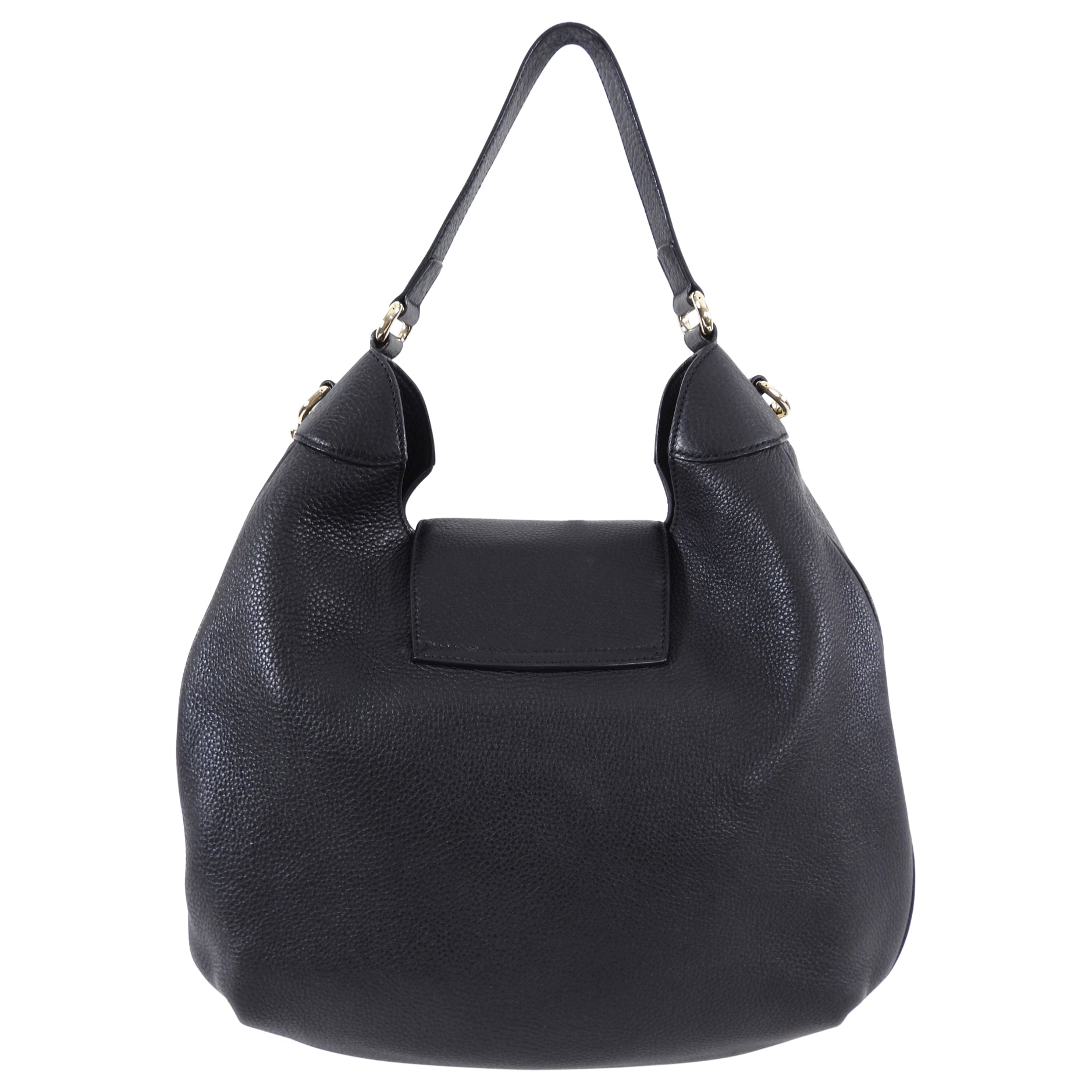 Gucci Black Grained Leather Emilie Hobo Bag