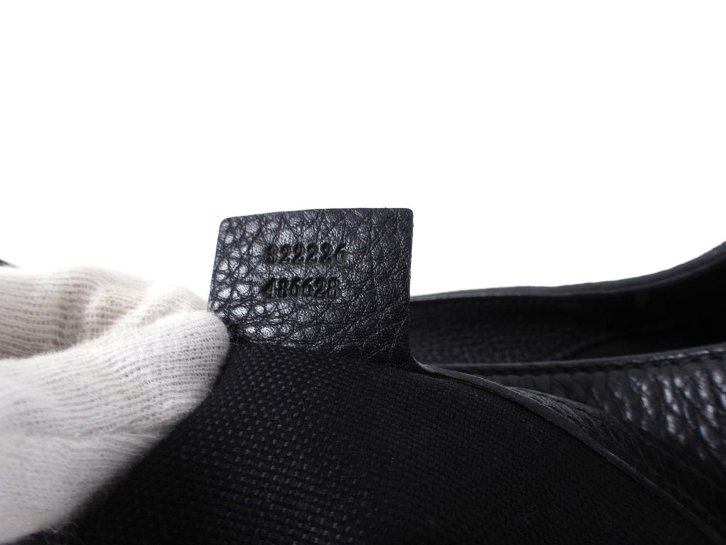Gucci Black Grained Leather Emilie Hobo Bag