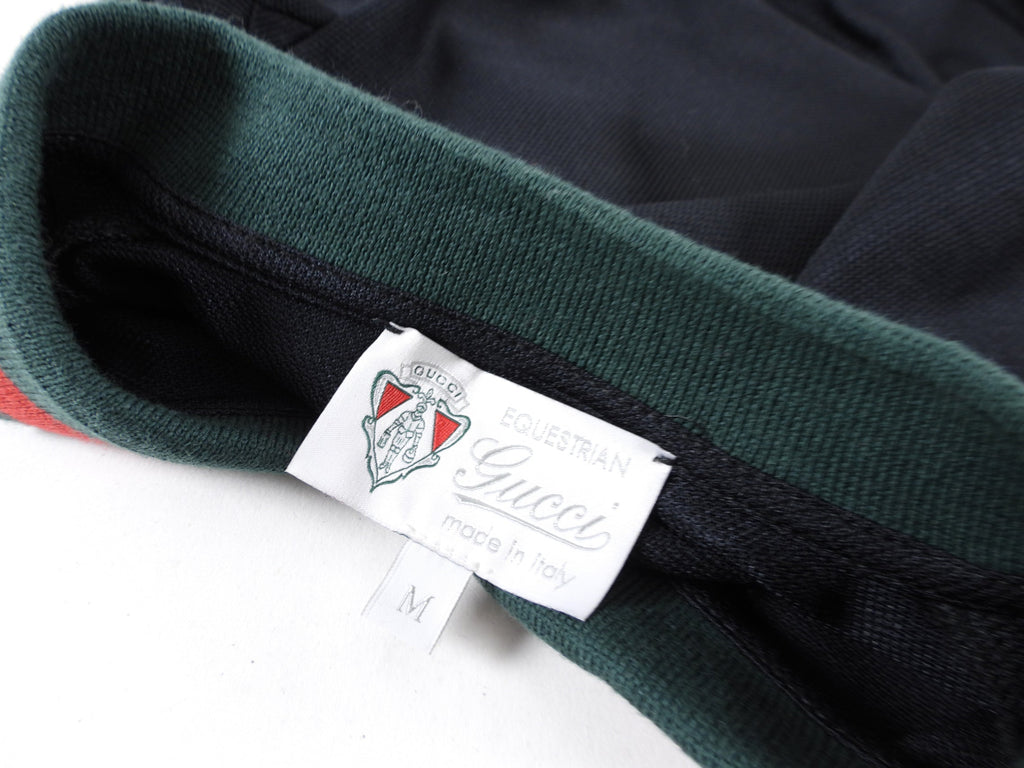 Gucci Equestrian Line Black Polo Long Sleeve Shirt - M