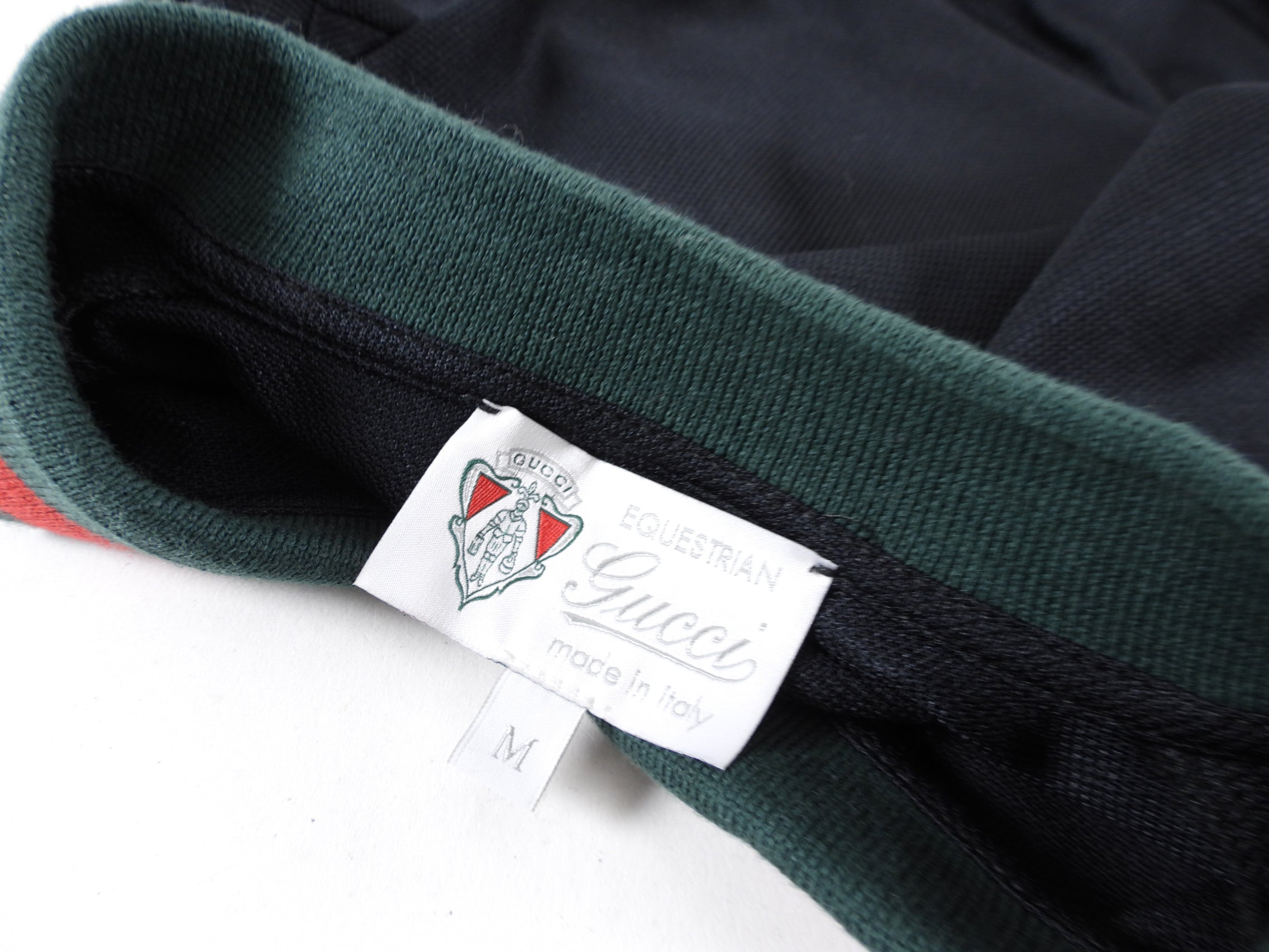 Gucci Equestrian Line Black Polo Long Sleeve Shirt - M