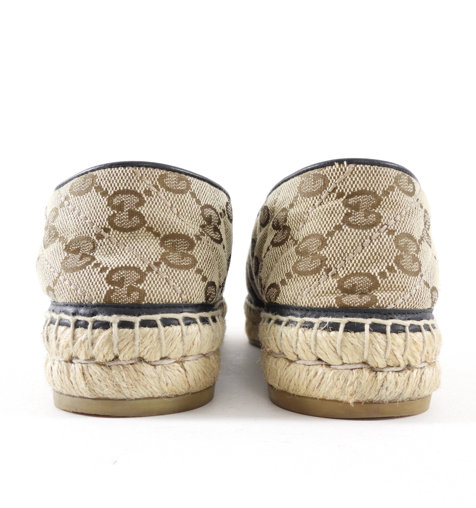Gucci Brown Monogram Canvas GG Flat Espadrilles - 35.5 / 5