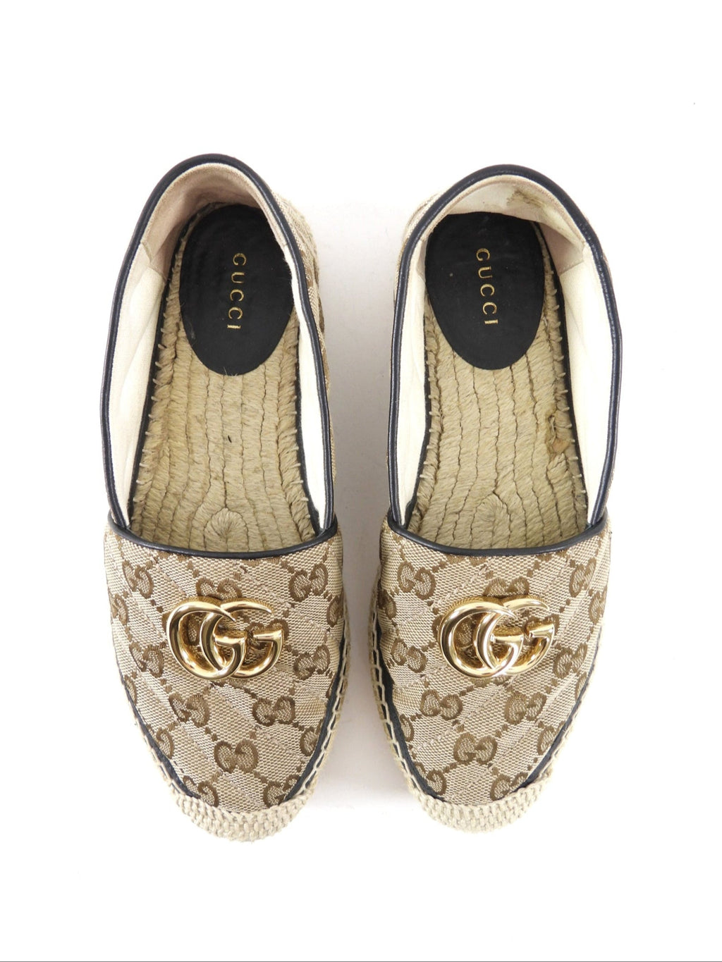 Gucci Brown Monogram Canvas GG Flat Espadrilles - 35.5 / 5