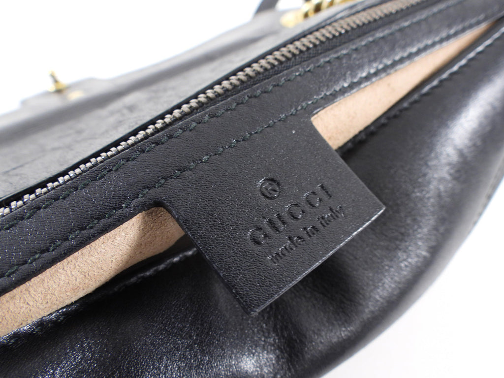 Gucci Small Marmont Matelasse Black Leather Chain Flap Bag