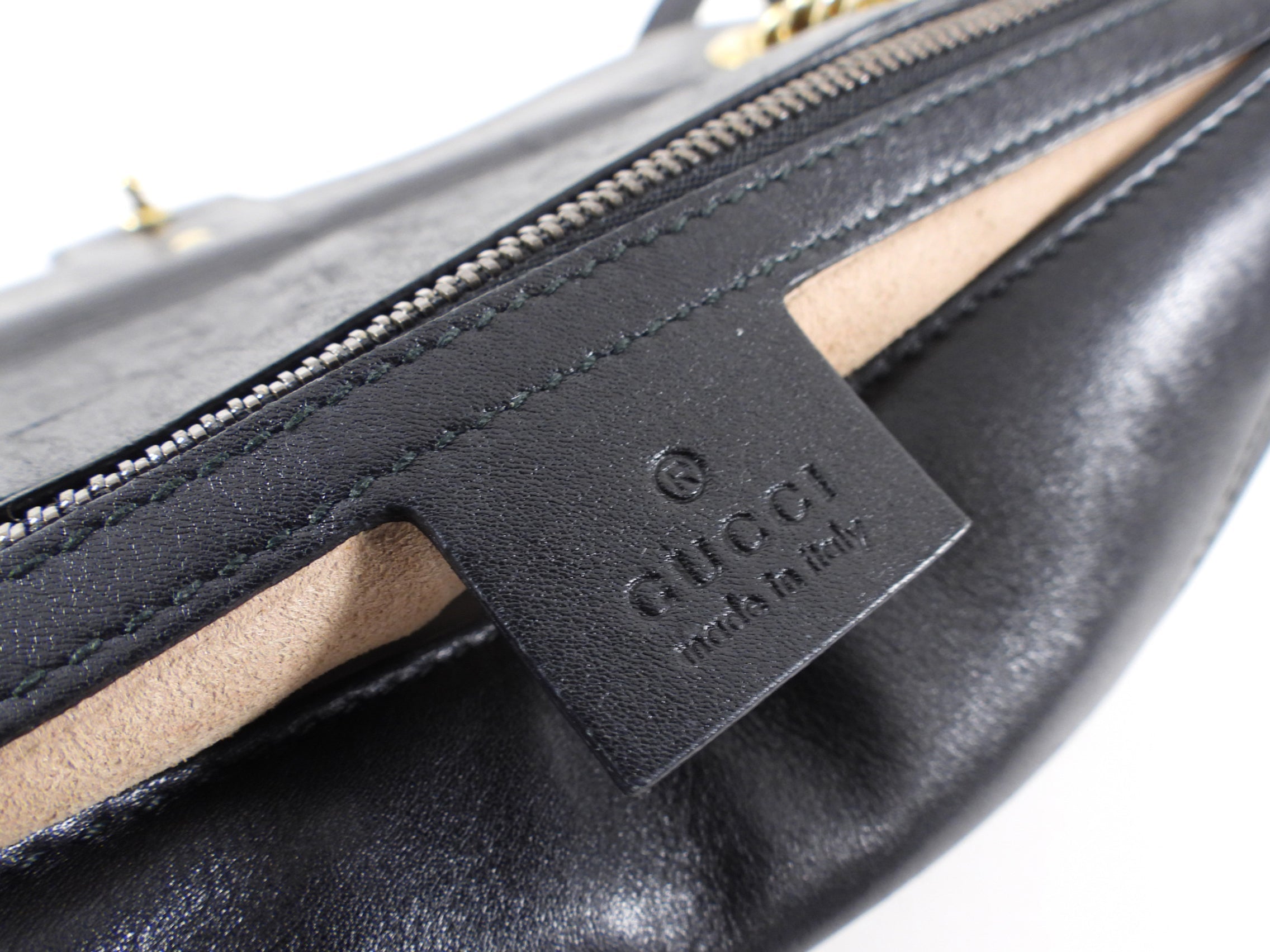Gucci Small Marmont Matelasse Black Leather Chain Flap Bag