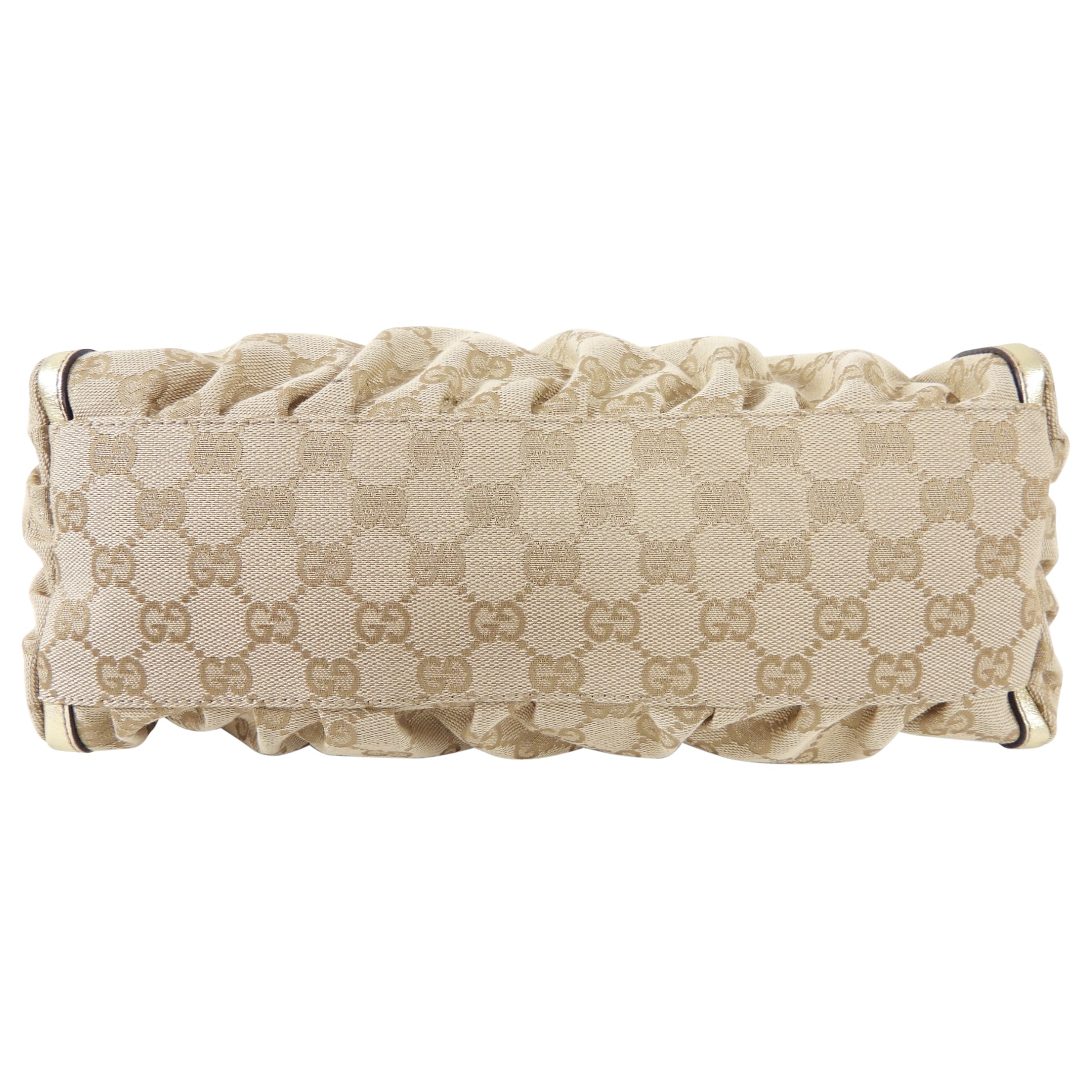 Gucci Gold Monogram Canvas Small Hobo Bag
