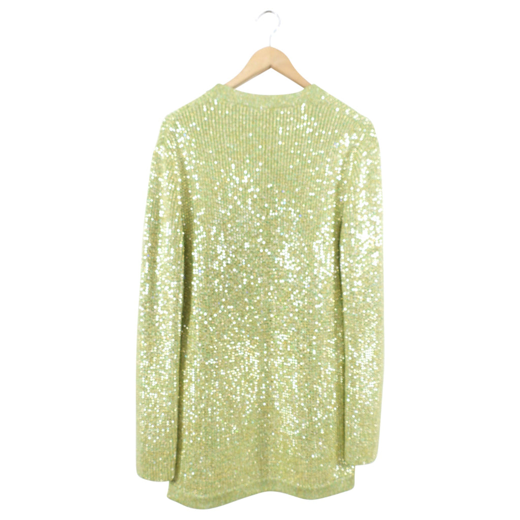 Gucci Green Knit Heavily Glass Beaded igan Sweater - M (6/8)
