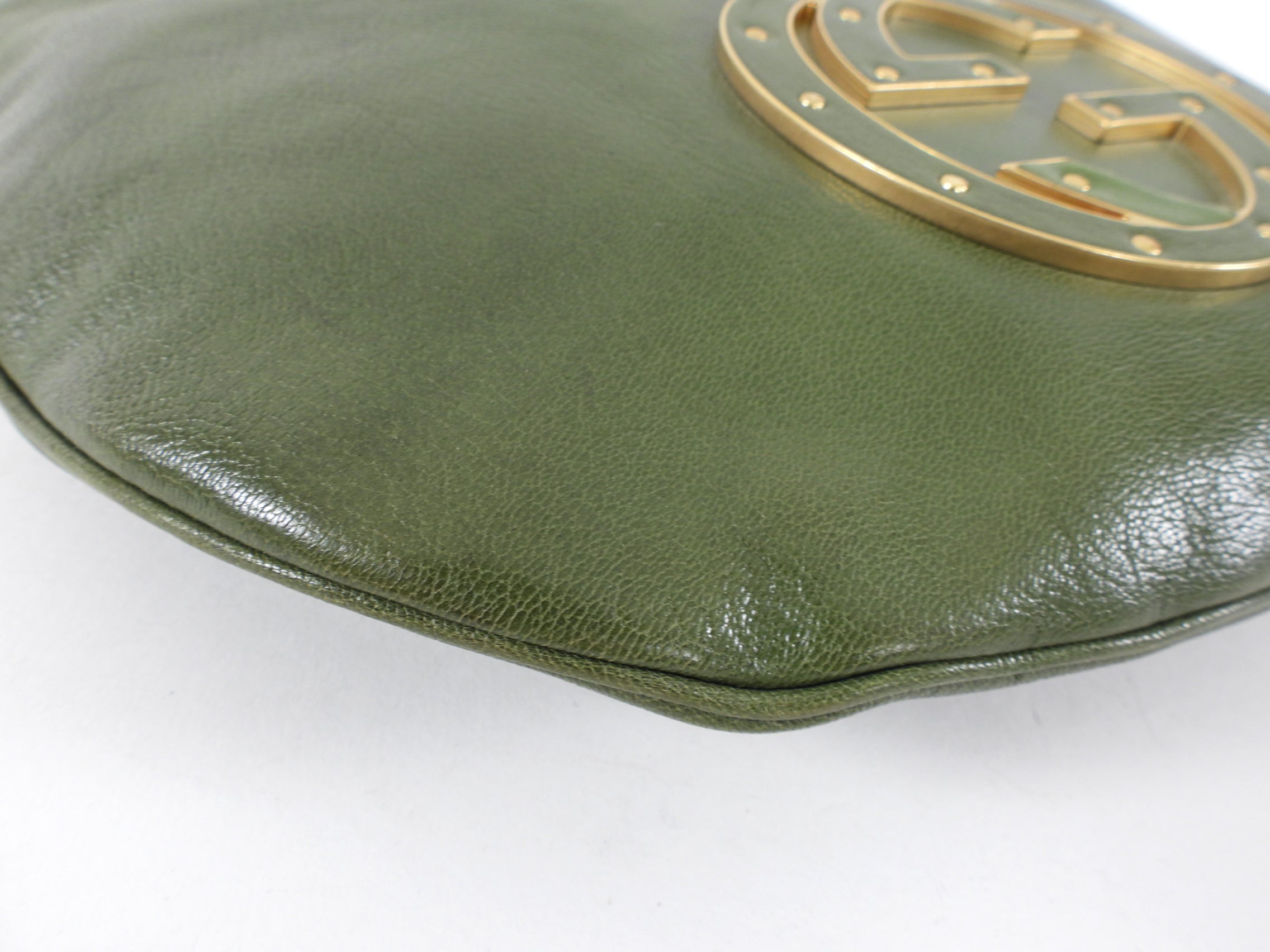 Gucci Green Small Blondie GG Logo Leather Hobo Bag