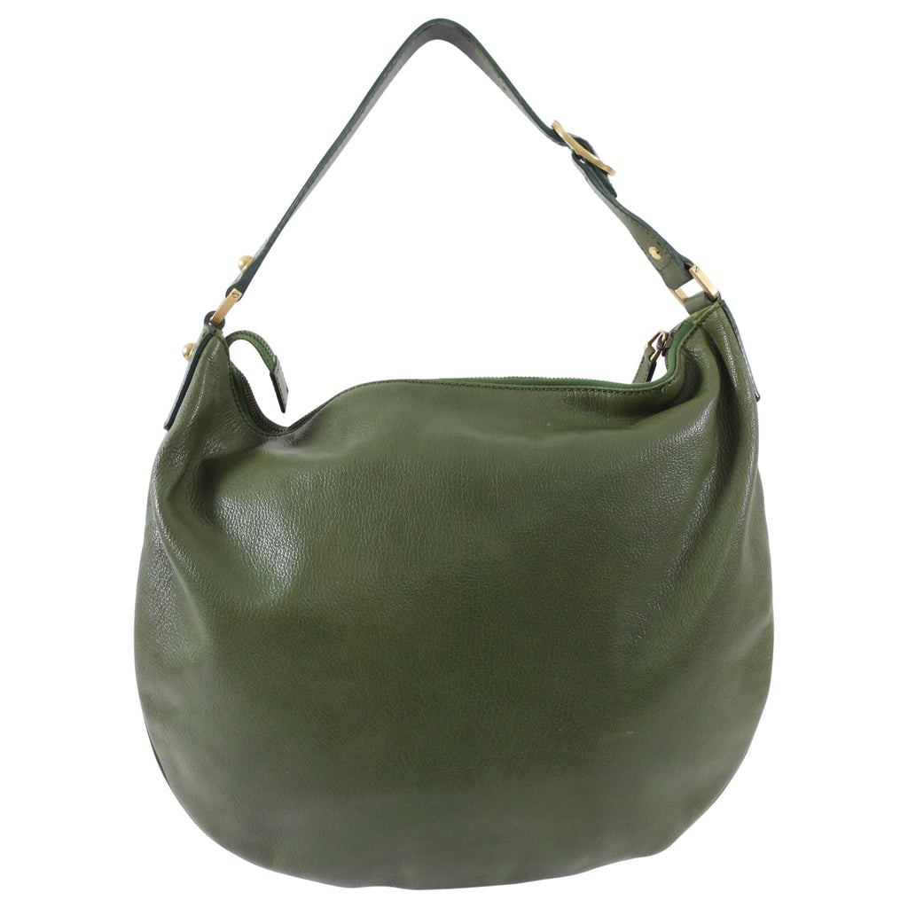 Gucci Green Small Blondie GG Logo Leather Hobo Bag