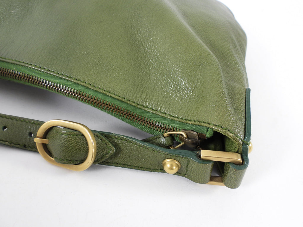 Gucci Green Small Blondie GG Logo Leather Hobo Bag