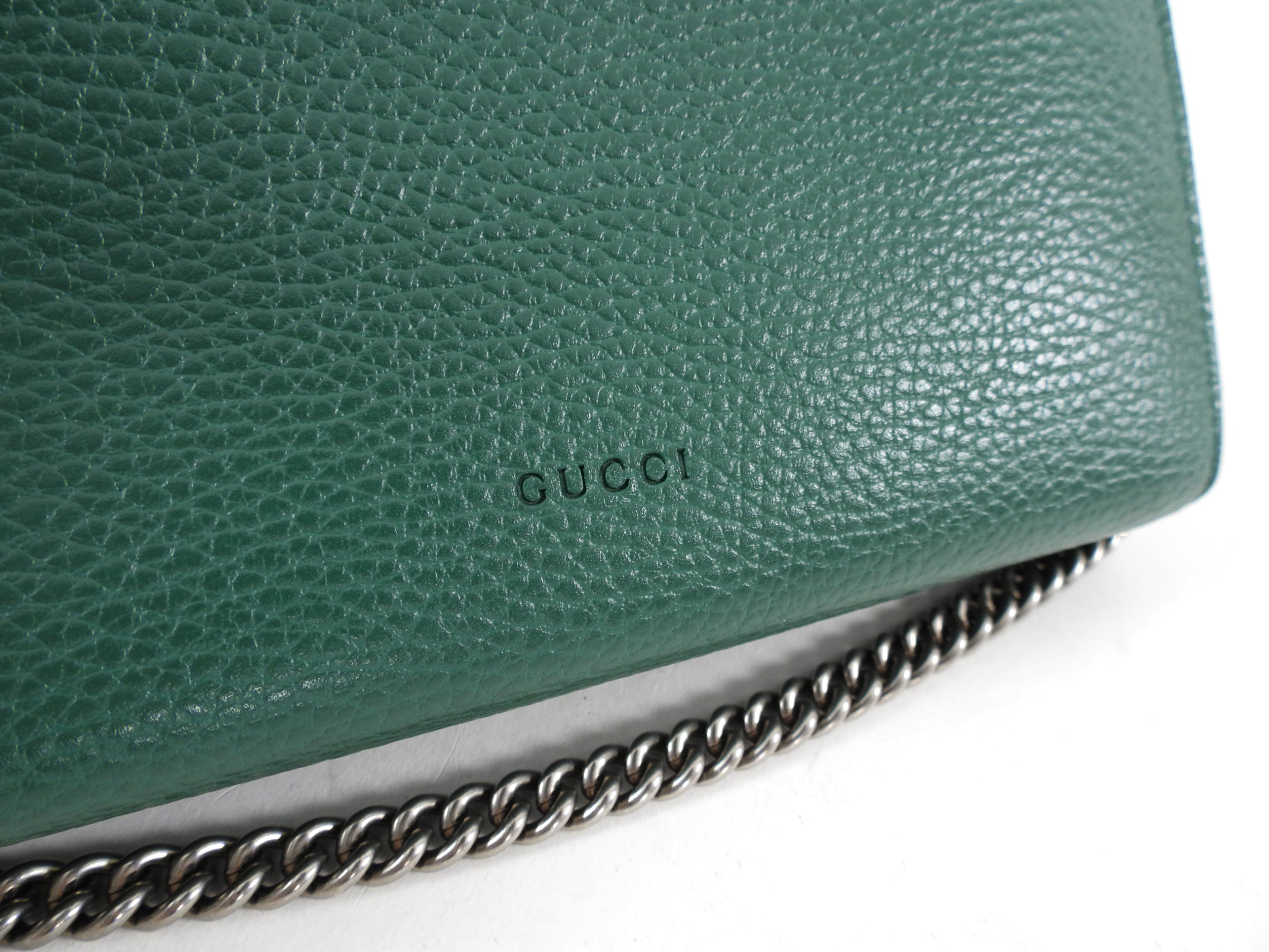 Gucci Green Dionysus Strass Wallet on Chain Crossbody Bag