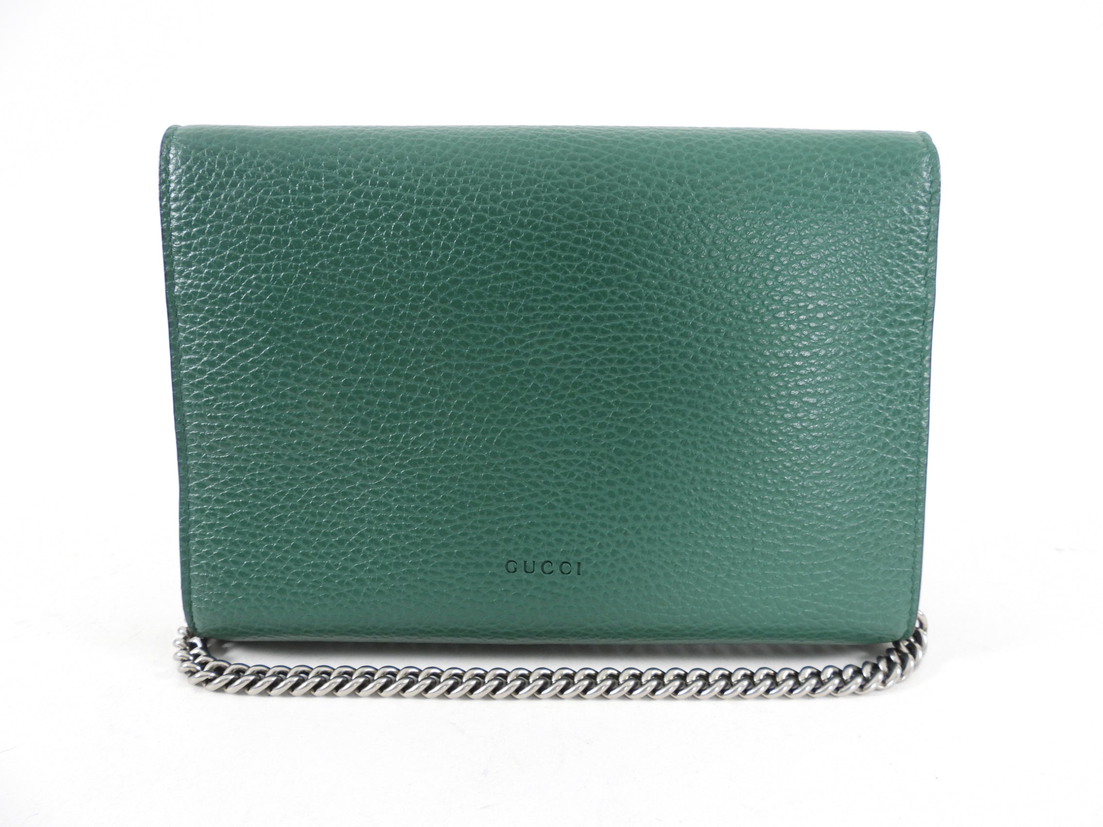 Gucci Green Dionysus Strass Wallet on Chain Crossbody Bag